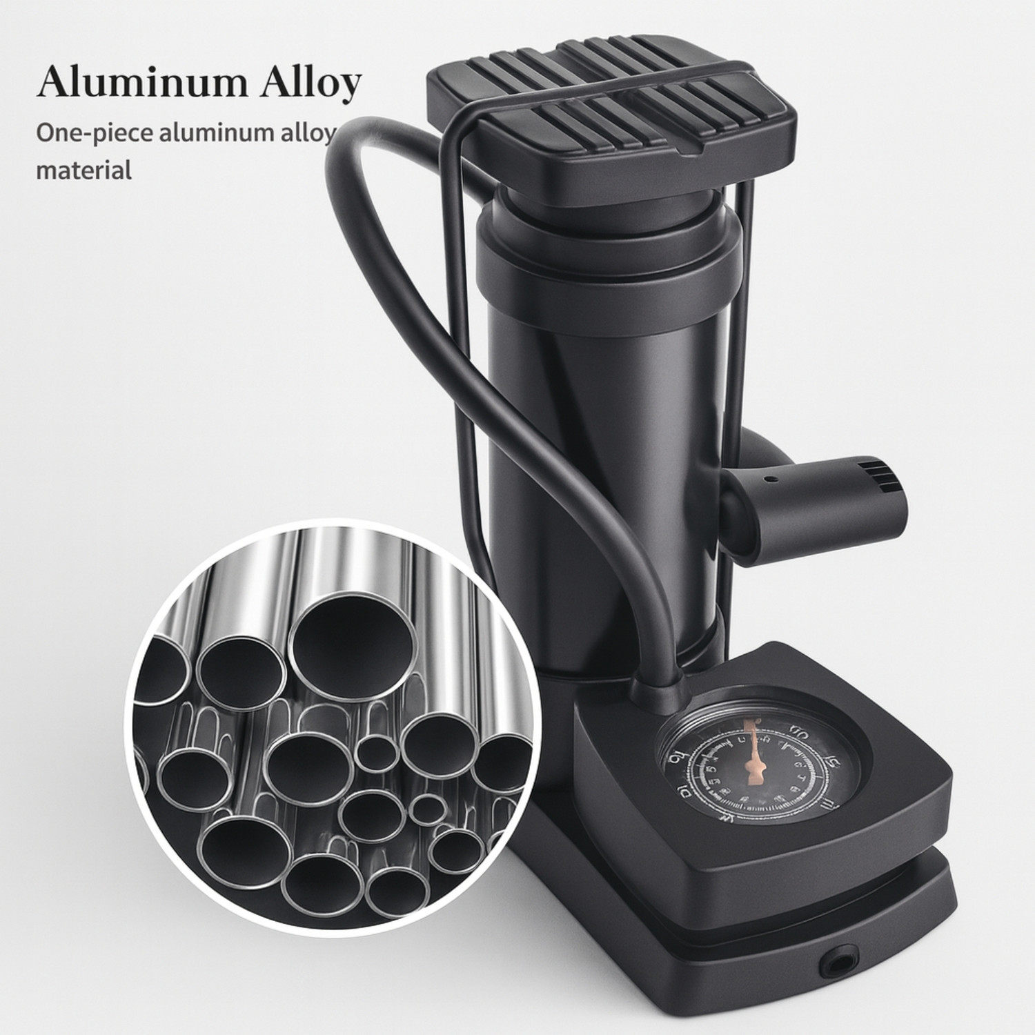Image of VOCO Foot Air Pump with Pressure Gauge High Pressure Tyre Inflator Bicycle, Car, Motorcycle Pump