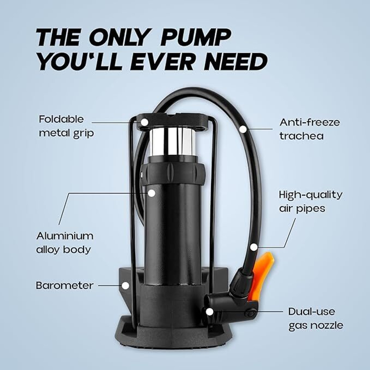 Image of Vinsera Foot pump Ball, Balloon, Basketball Pump, Car, Football Pump, Motorcycle, Bicycle Pump (Black)