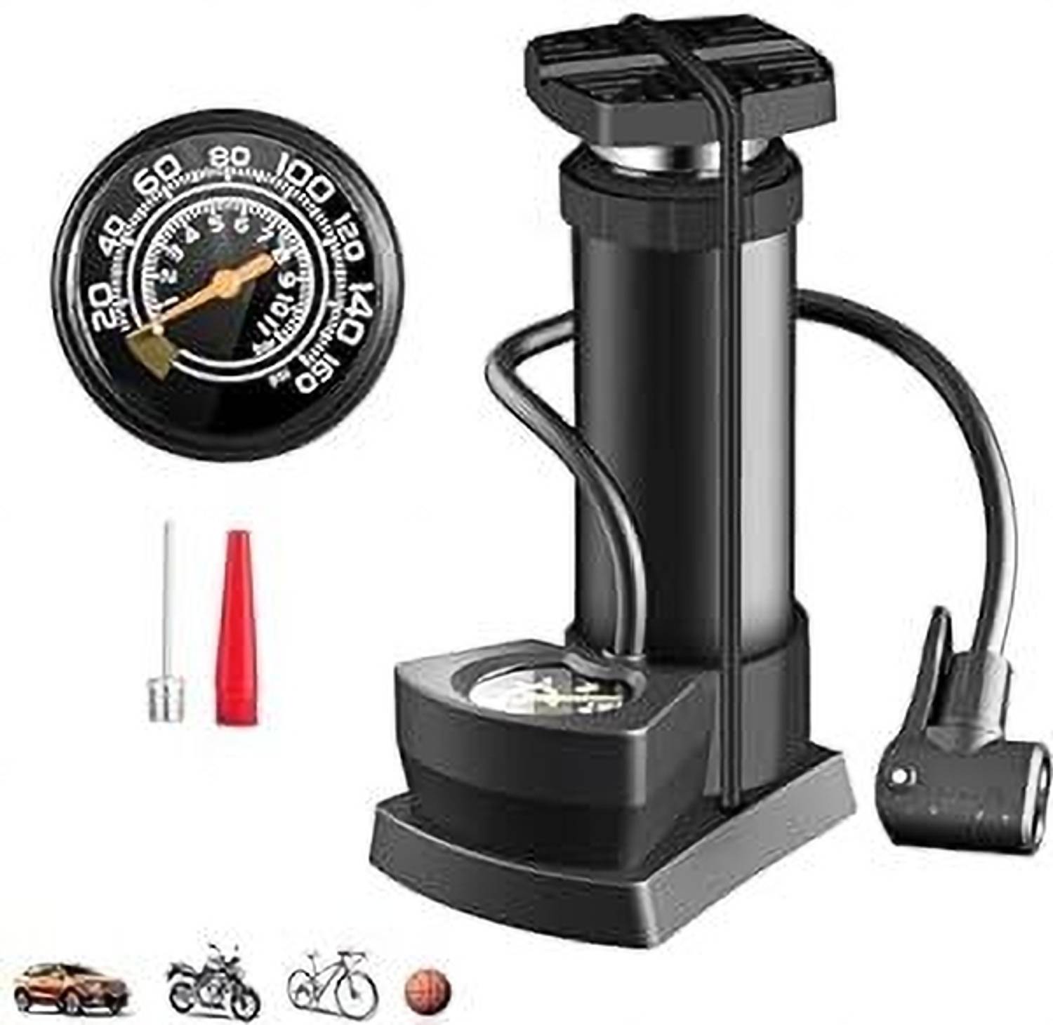 ECOSKY Imported Portable High Pressure Foot Air Pump Compressor for Car and Bike Car, Bicycle, Motorcycle Pump