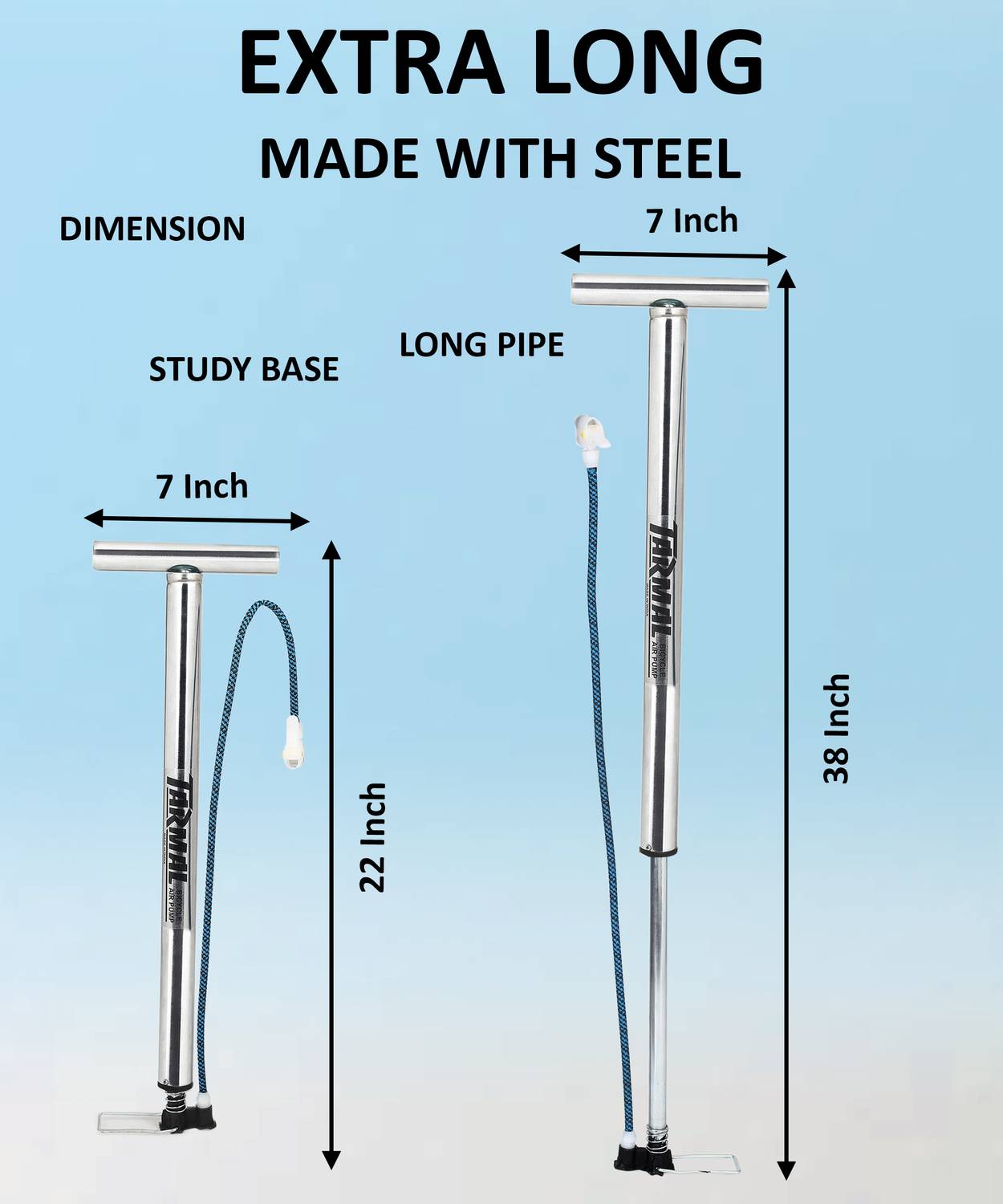 Tarmal Made in India Steel साइकिल, कार, मोटरसाइकिल, बॉल पंप - Image 4