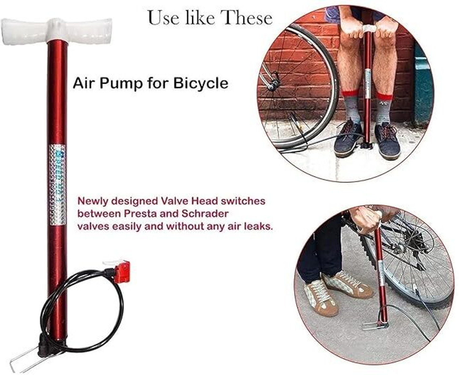 Image of Amk High Pressure Air Pump for Car Bike Bicycle Ball /Toys /Cycle Pump Multi Color Bicycle, Ball, Basketball Pump, Football Pump, Handball Pump Pump