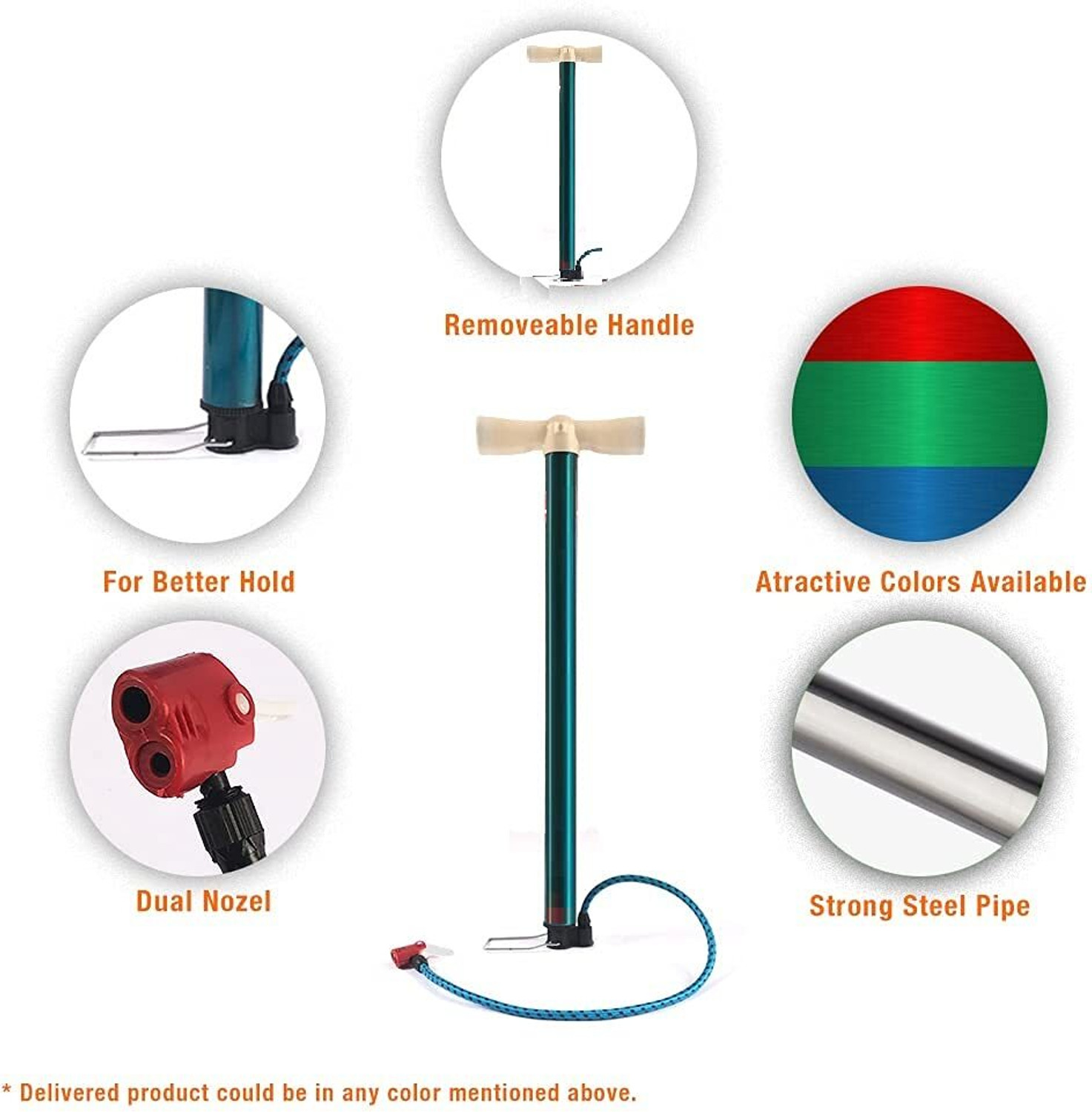 Image of Amk High Pressure Air Pump for Car Bike Bicycle Ball /Toys /Cycle Pump Multi Color Bicycle, Ball, Basketball Pump, Football Pump, Handball Pump Pump