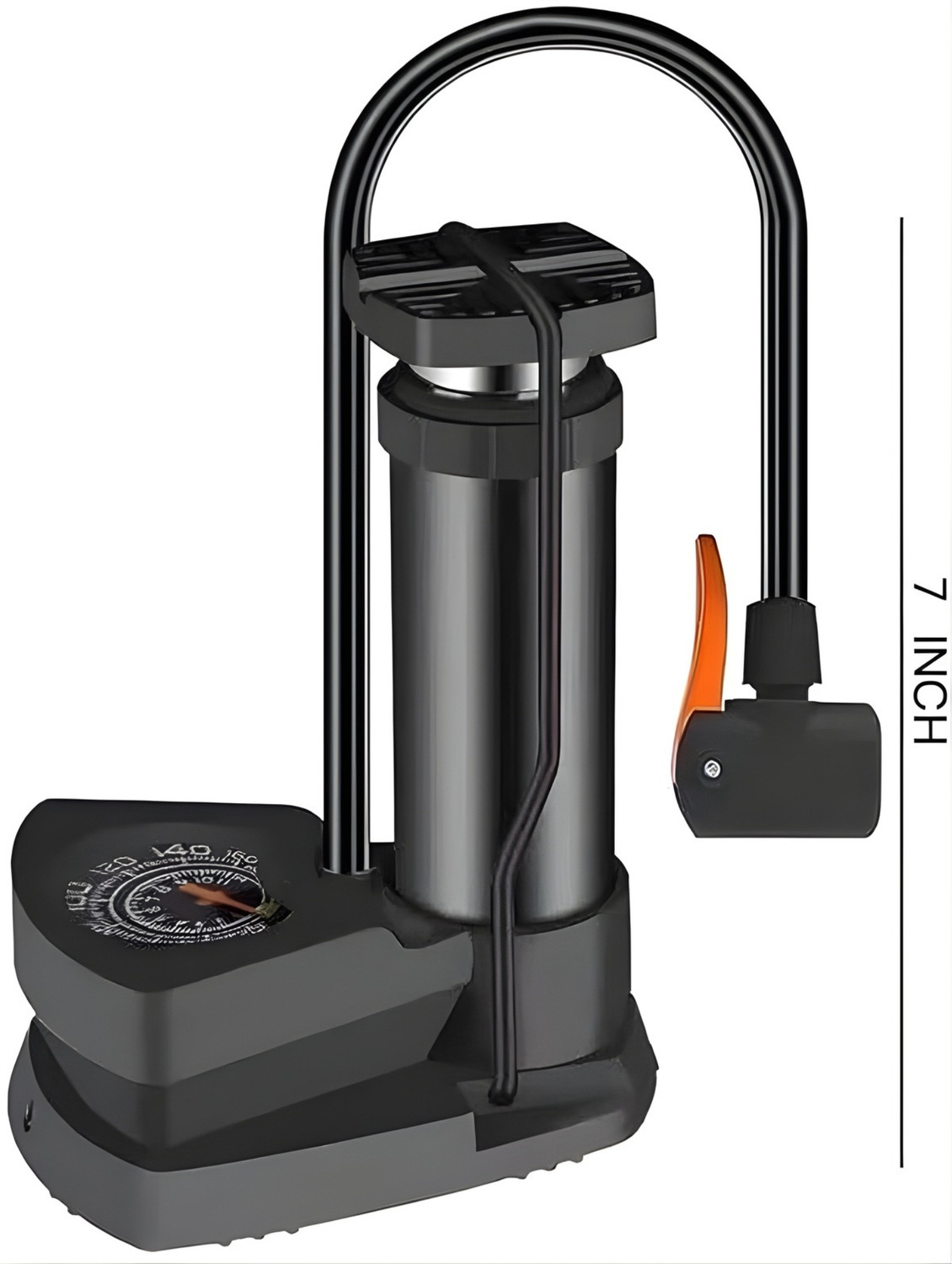 Image of VOCO Foot Air Pump with Pressure Gauge High Pressure Tyre Inflator Bicycle, Car, Motorcycle Pump
