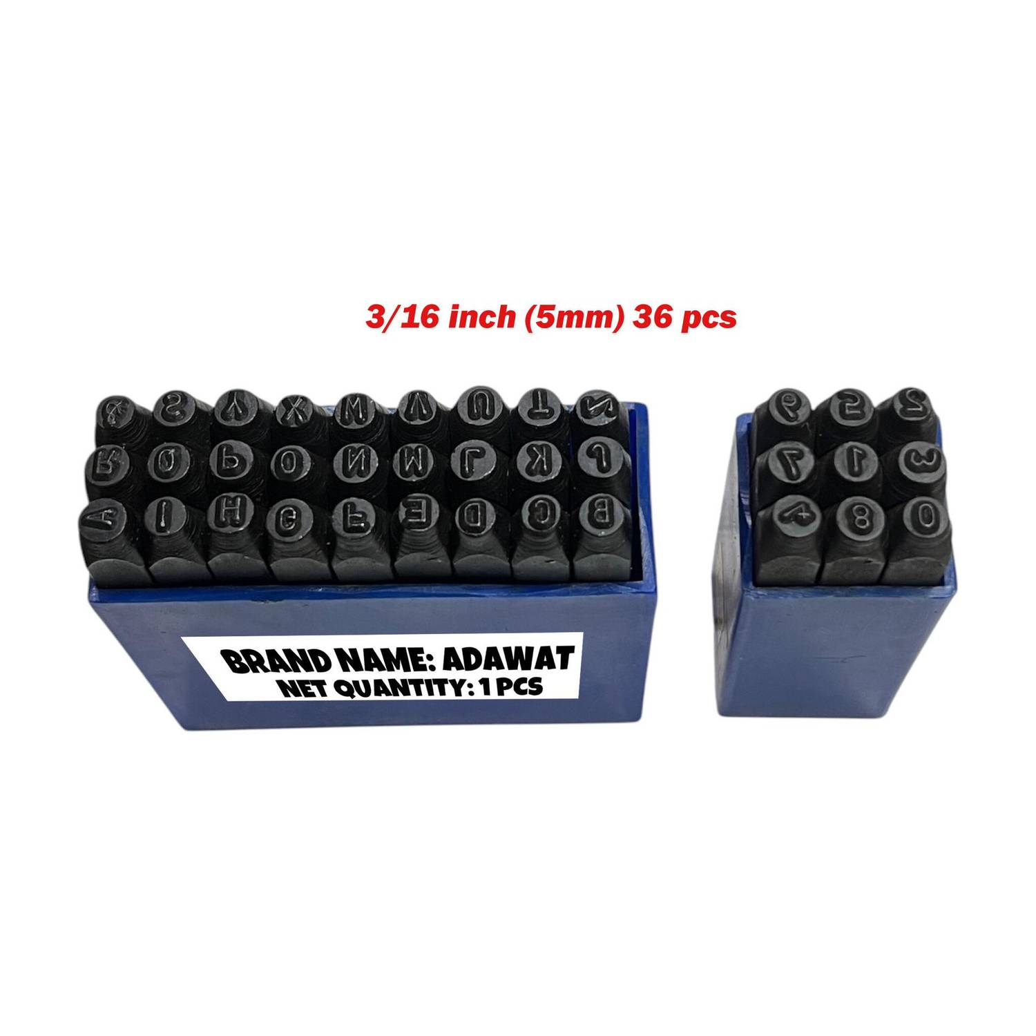 ADAWAT Letter & Number Punch Set 9 Numbers (0 to 9) & 27 Letters (A to Z ) 3/16" (5mm) Punches & Punching Machines