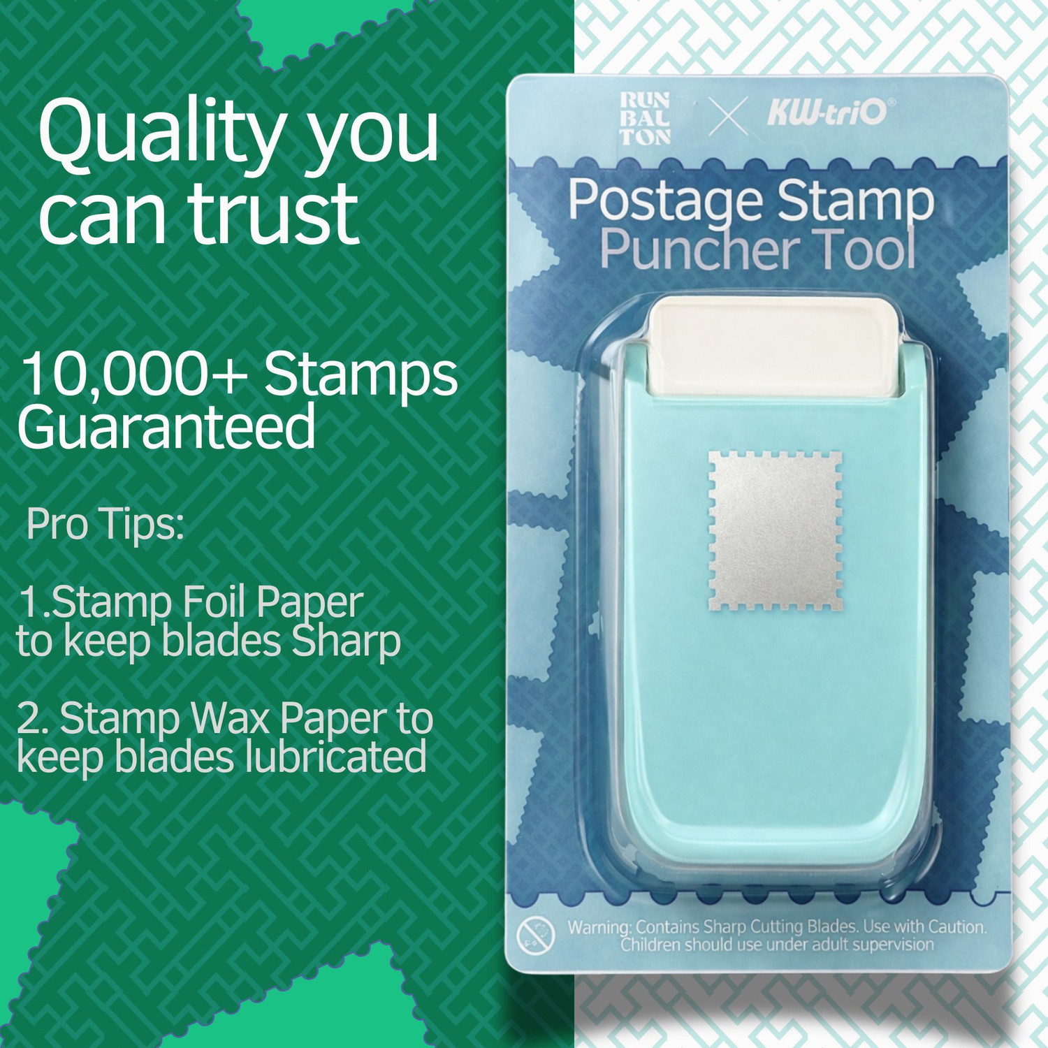 Image of KW-Trio Postage Stamp Punch DIY Paper Punch for Scrapbooking Cutter Art Stamp Punch Punches & Punching Machines