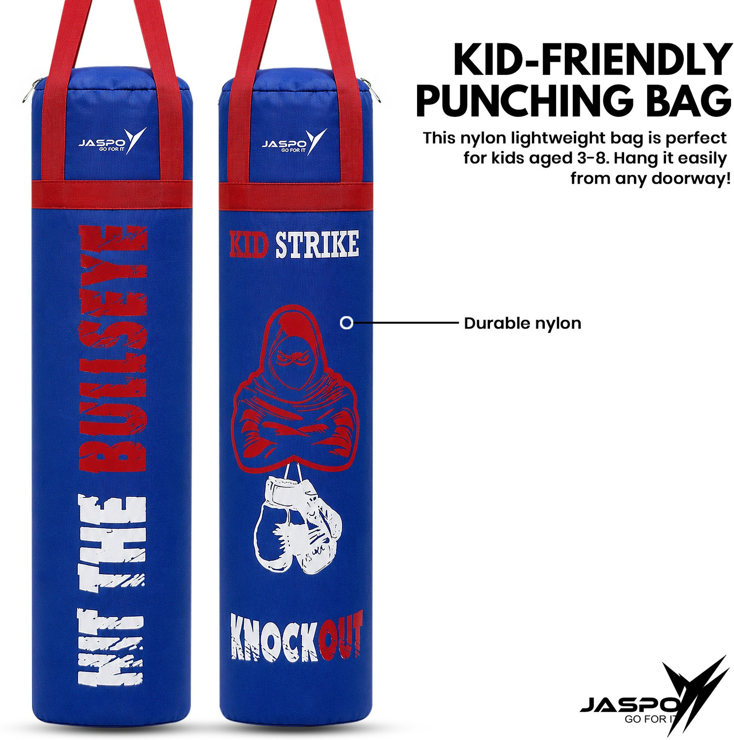 Image of Jaspo Kid Strike Boxing Kit for Kids 3-8 Yrs|Punch Bag, Boxing Gloves & Headgear Combo Hanging Bag
