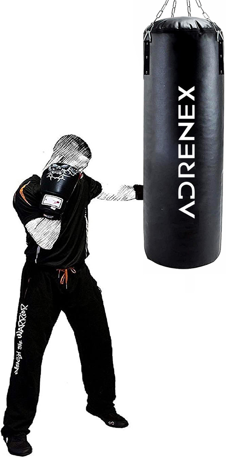 Image of Adrenex Unfilled Heavy Premium Boxing Bag with Hand Wrap and Chain For Fitness, Exercise Hanging Bag