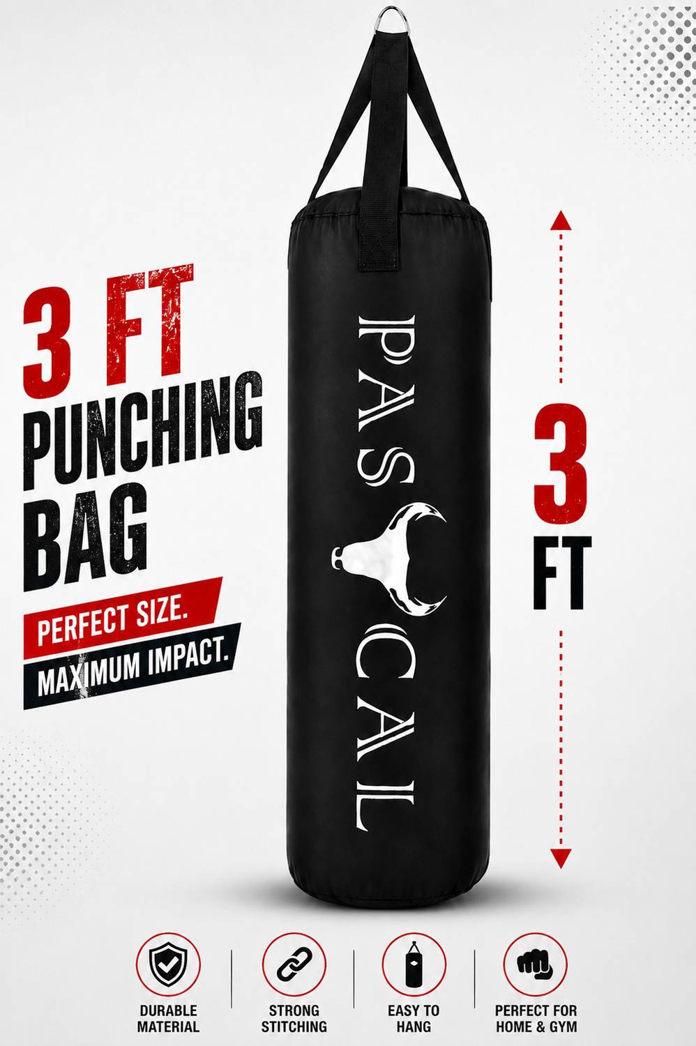 Pascal Unfilled Heavy Boxing Bag - Image 1