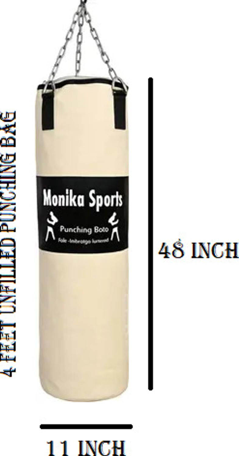 Image of Monika Sports 4 Feet Unfilled Punching Bag with Hanging chain Free / Boxing Bag Hanging Bag