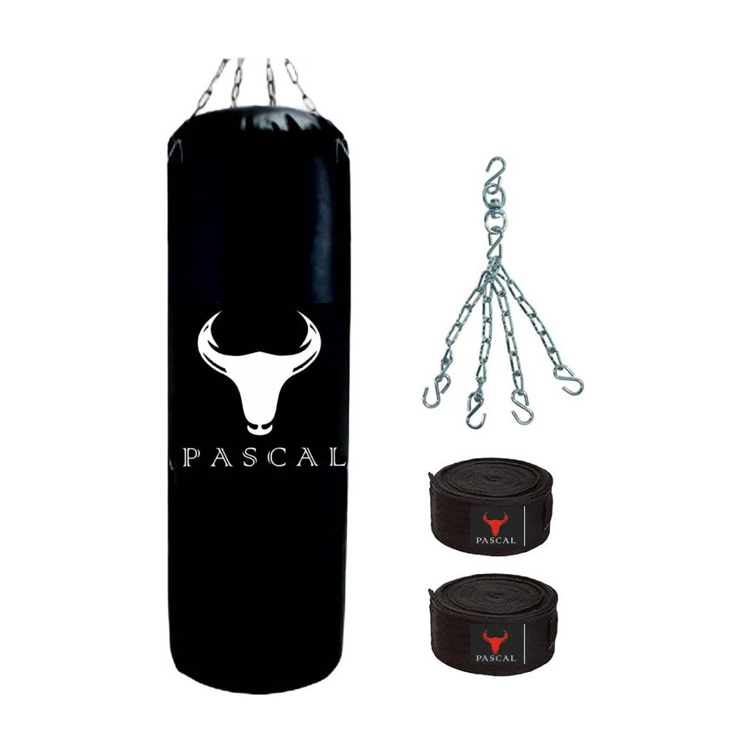 Pascal Unfilled Heavy Boxing Bag with Hand Wrap - Image 1