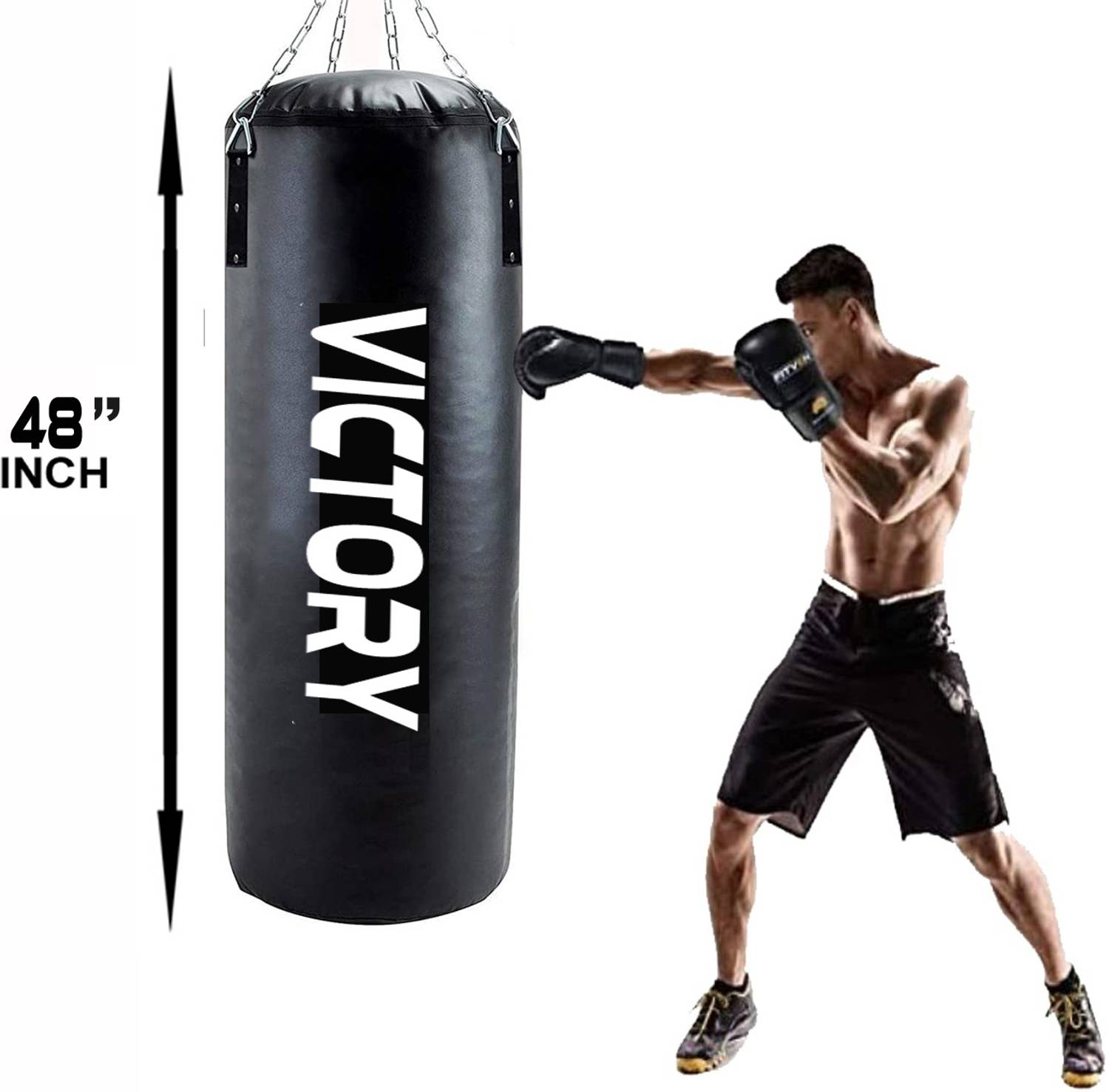 VICTORY Unfilled Punching Bag Synthetic Leather - Image 4