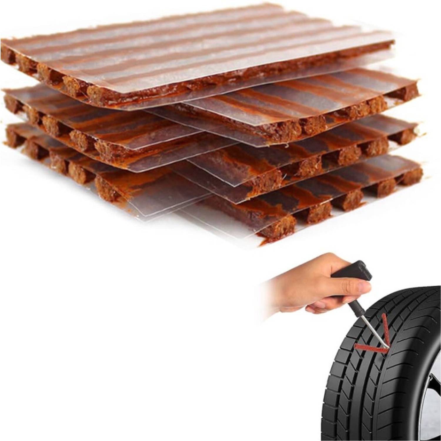 Aggi PACK OF 2 (60 STRIPS) QUICK SEAL INSERTS PUNCTURE REPAIR STRINGS FOR Tubeless Tyre Puncture Repair Kit