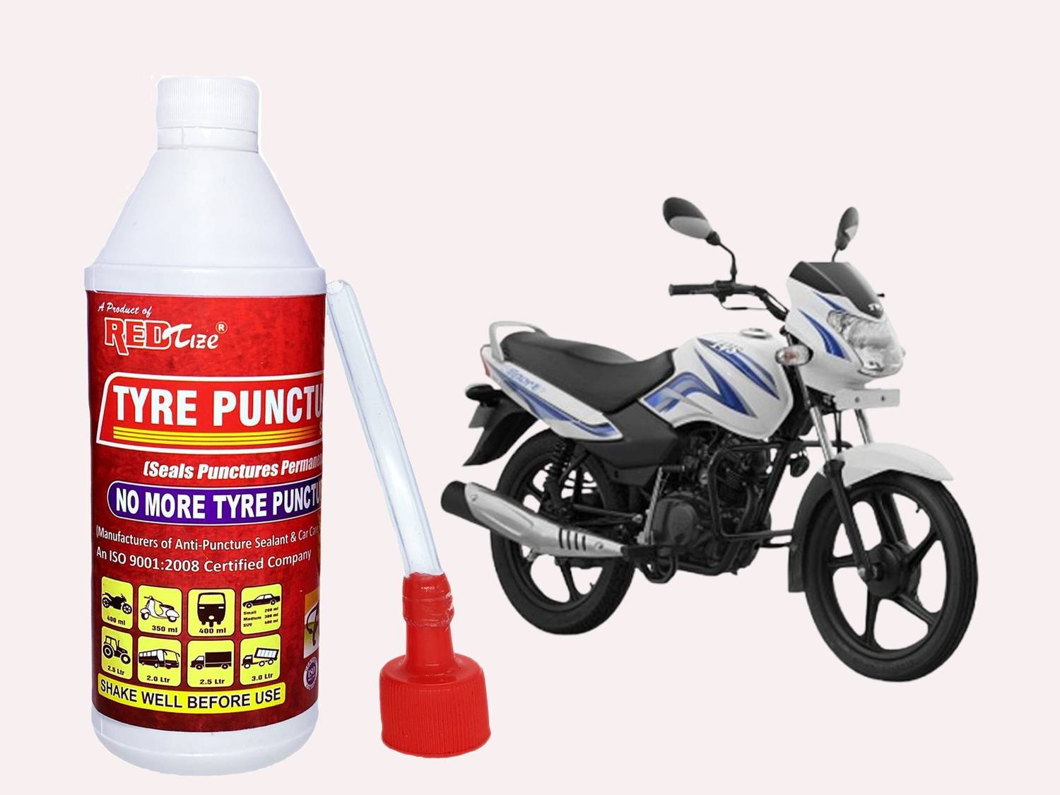 Redtize XZCV Tubeless Tyre Sealant Anti Puncture Liquid for Bike