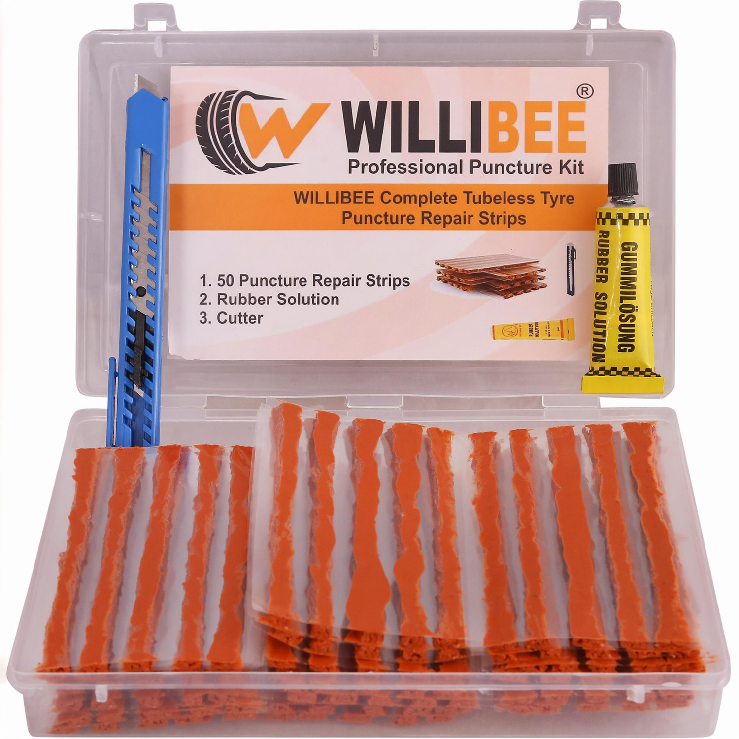 Image of WILLIBEE WB-PB, Puncher Strips (Pack of 50) Tubeless Tyre Puncture Repair Kit