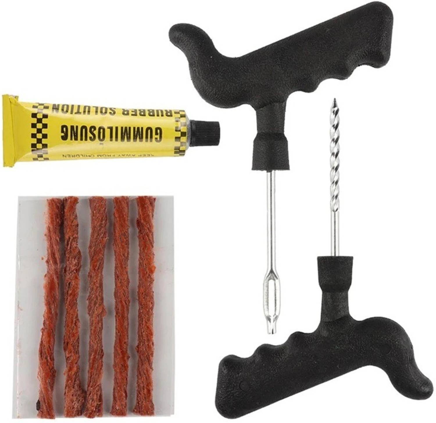 APICAL Cars, Bikes Tubeless Tyre Full Set Plastic Handles Tools Puncture Repair Kit Tubeless Tyre Puncture Repair Kit