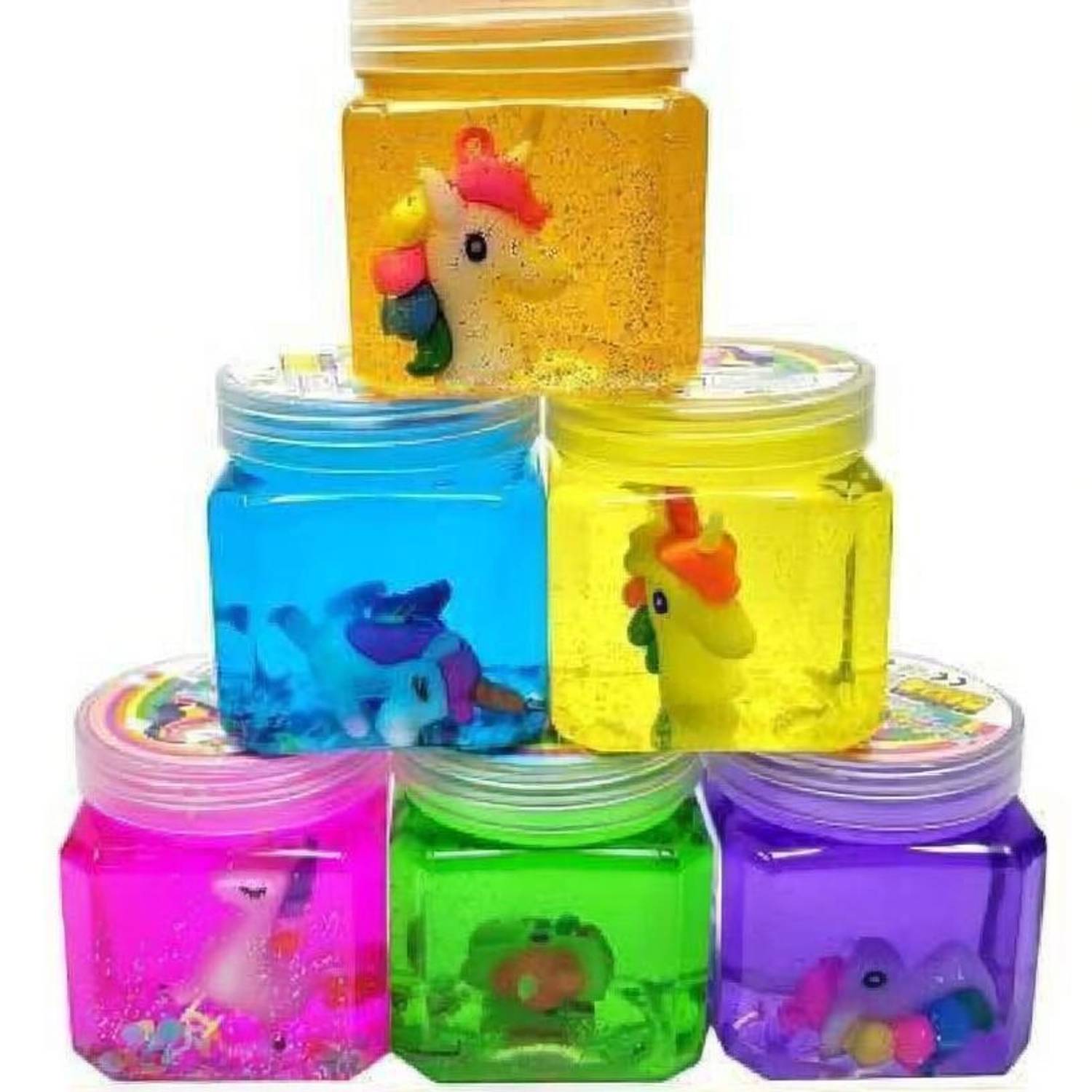 AKANSHA Toys Cool Unicorn Slime for Kids with Unicorn Inside (Pack of 6) Multicolor Putty Toy