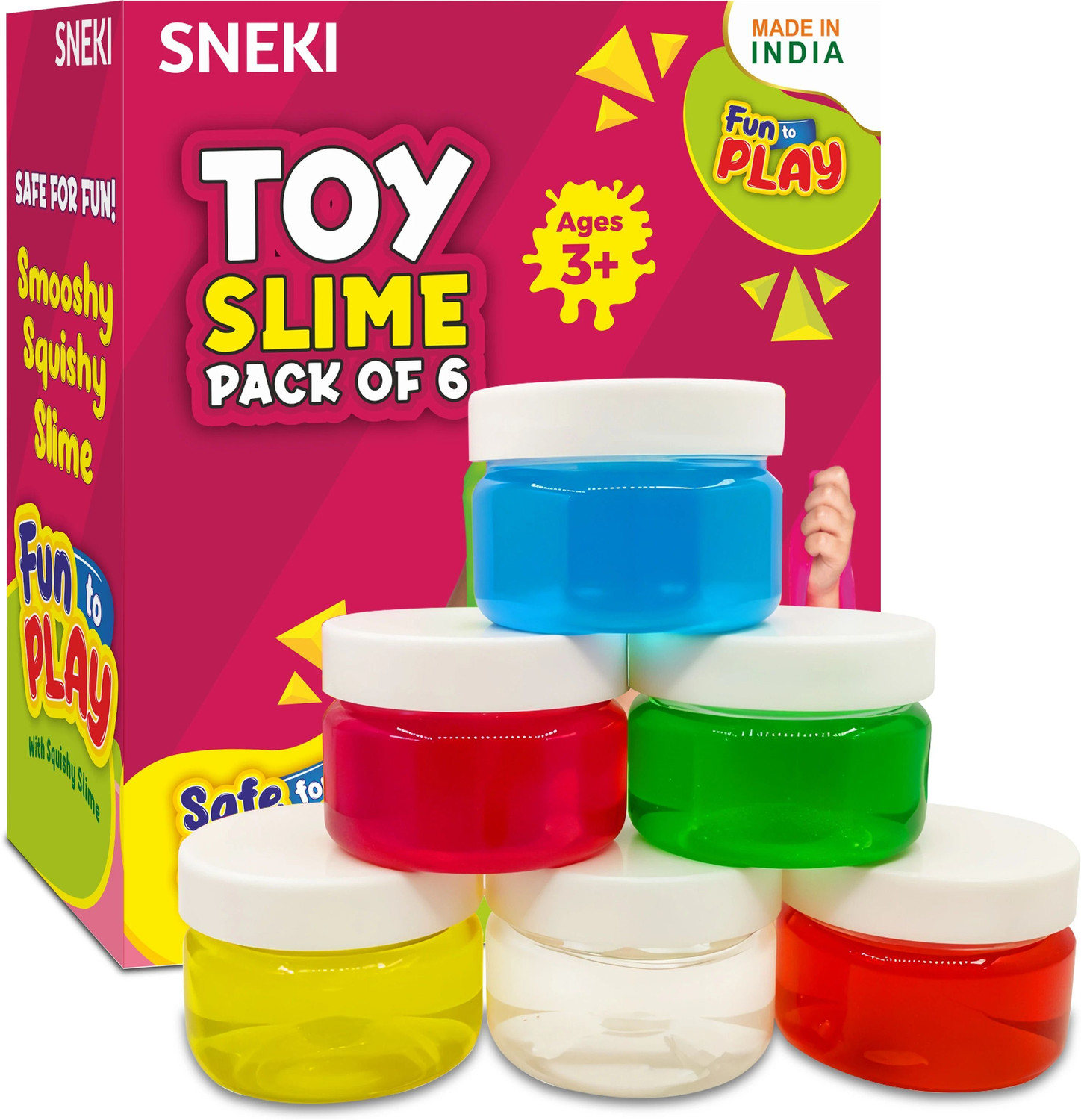 Image of sneki SET OF 6 SLIME Scented DIY Magical Slime putty Toy Set Kit for Girls Boys Kids Multicolor Putty Toy