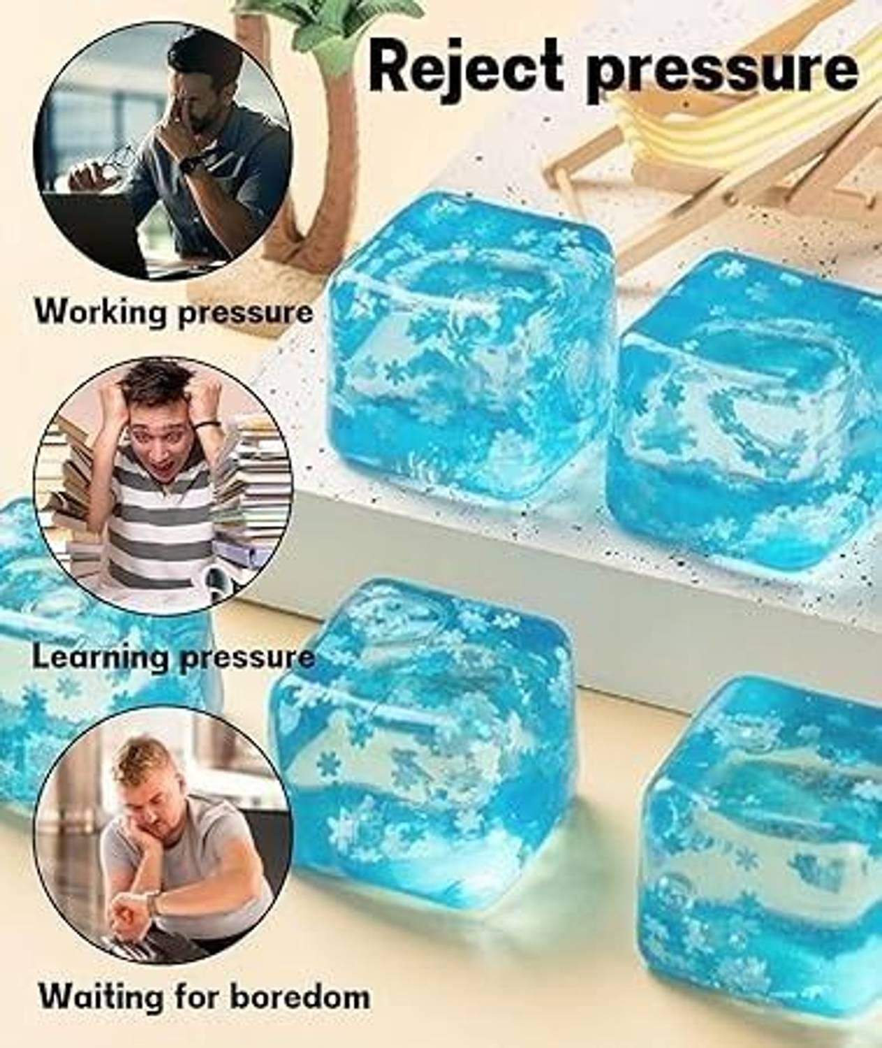 hakily Ice Cube Blue Stress Relief Toy - Image 5
