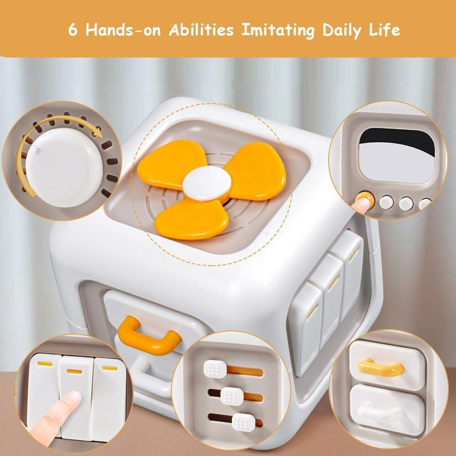 Image of Zwerlin 6 in 1 Cube for Toddlers 1-3, Activity Educational Cube Toy for 1 Year+ Kids
