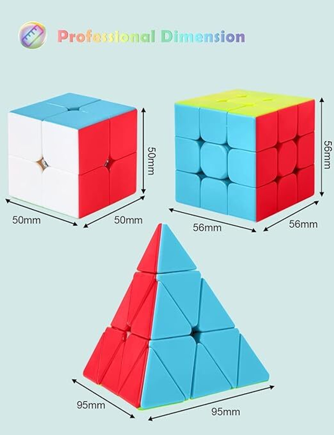 Image of Toy Arena MoYu MFJS 2x2 3x3 4X4 Pyramid High Speed Stickerless Magic Puzzle Cube Toy ,