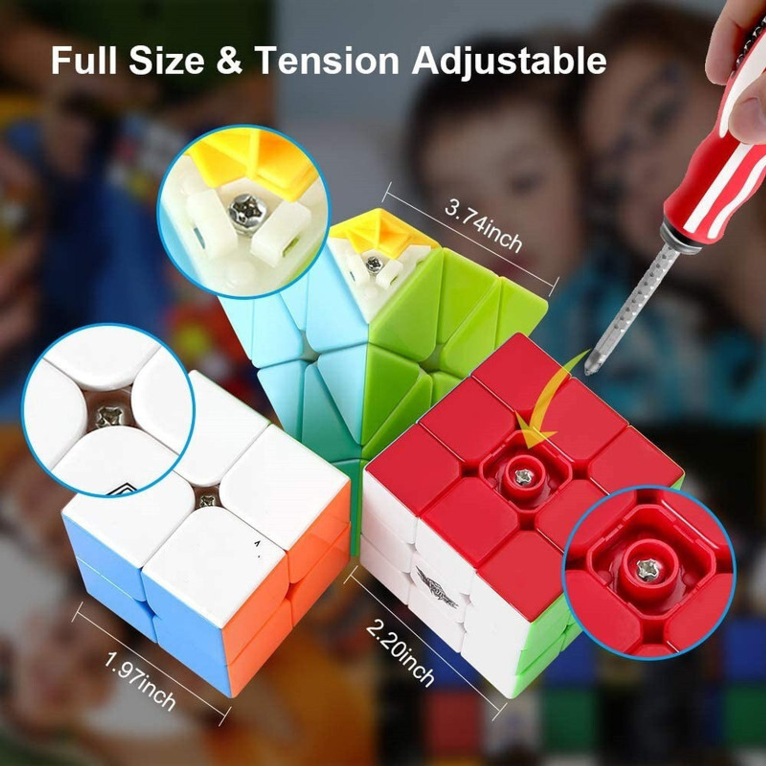 Image of Toy Arena MoYu MFJS 2x2 3x3 4X4 Pyramid High Speed Stickerless Magic Puzzle Cube Toy ,