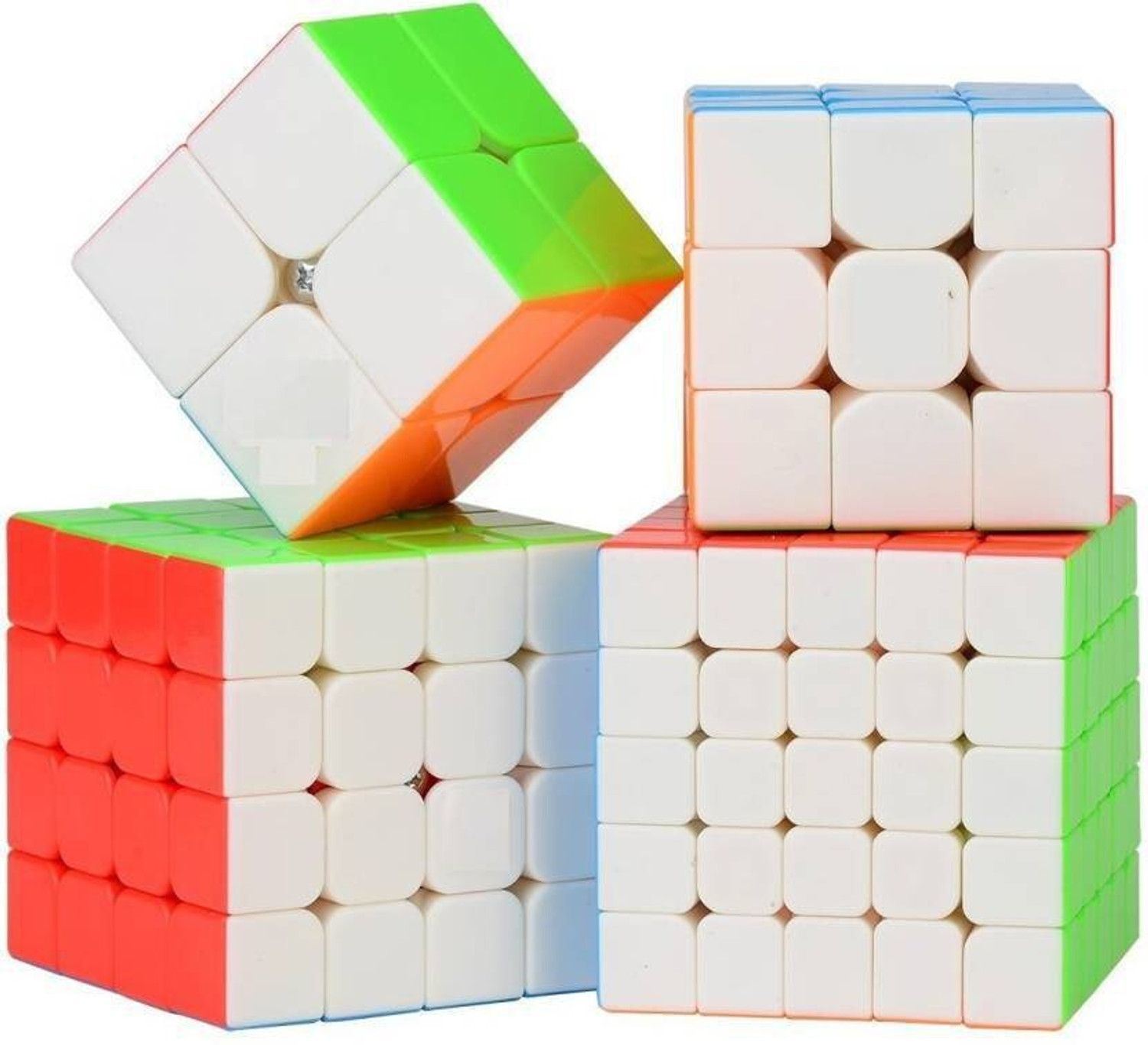 Image of D ETERNAL cube combo set of 2x2 3x3 4x4 5X5 cube high speed stickerless magic cube Brainstorming Puzzle Cube combo 4 Game Toy