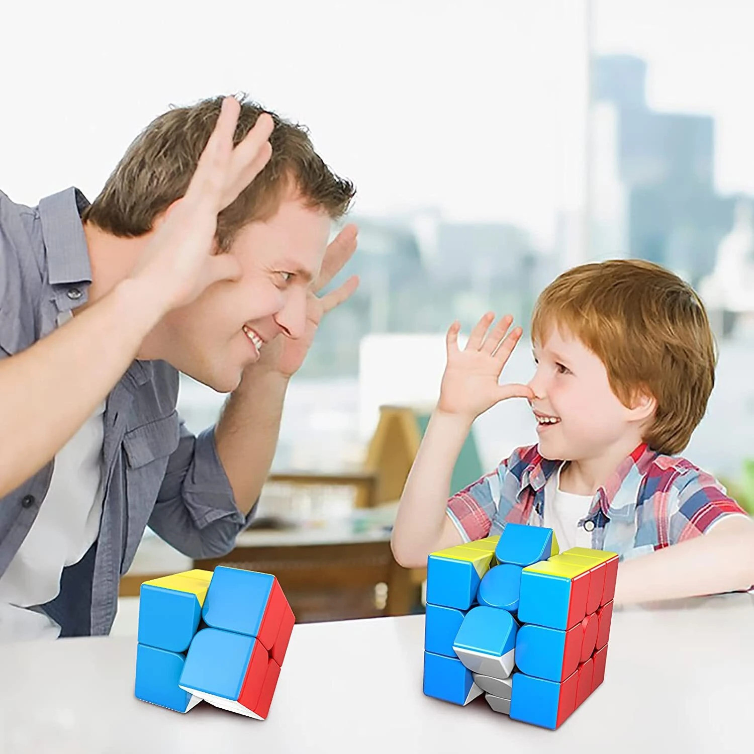 Image of D ETERNAL Speed Cube Combo Set of 2x2 and 3x3 �Magic Puzzle Brainteaser Game Toy