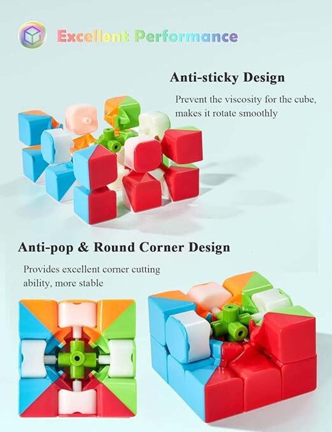 Image of Toy Arena MoYu MFJS 2x2 3x3 4X4 Pyramid High Speed Stickerless Magic Puzzle Cube Toy ,