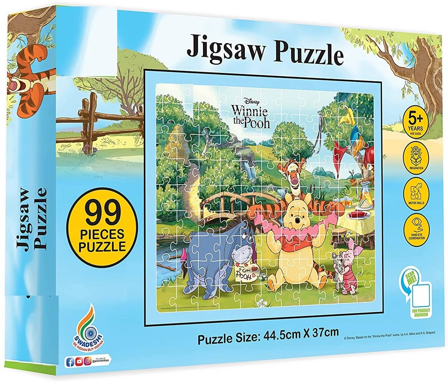 ZWINKO The Pooh Puzzle Size 44.5cm X 37cm 99 Pieces - The Pooh