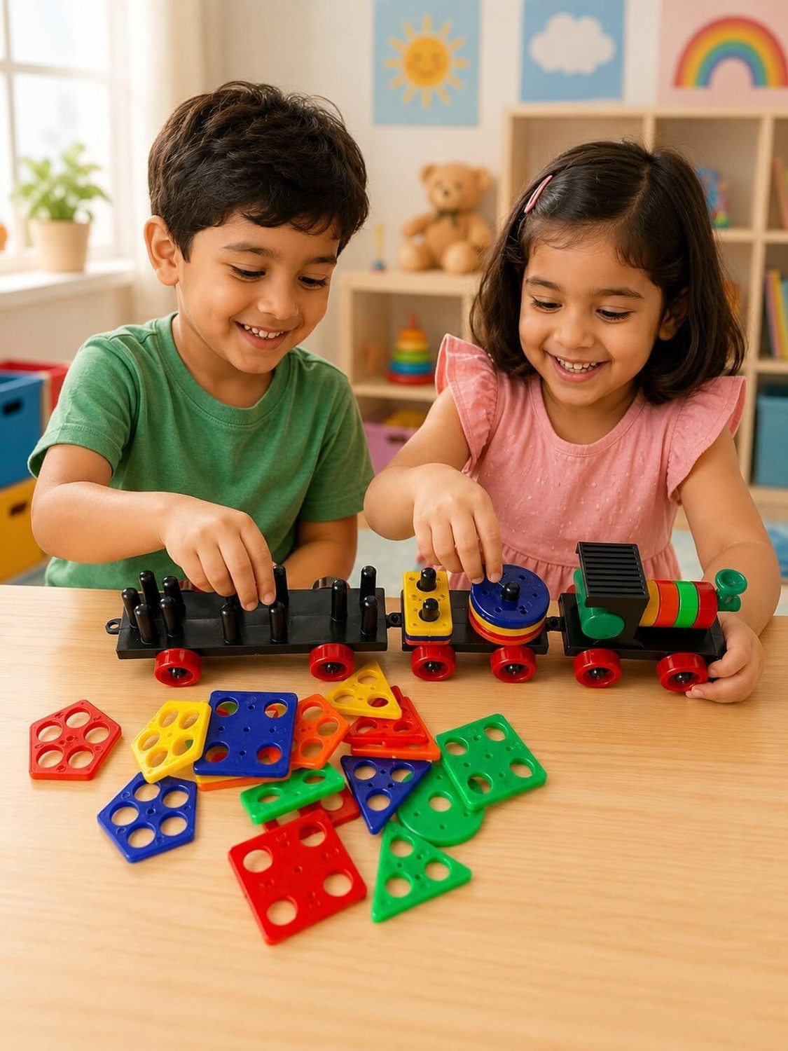 Image of TOOBIL Shape Sorting, Stacking & Learning Educational Puzzle Train for Kids