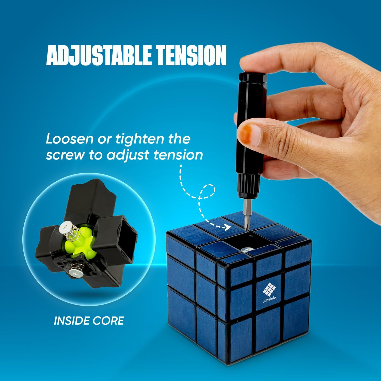 Image of Cubelelo Drift Blue Mirror Cube Speedcube Highspeed Magic Cube Puzzle