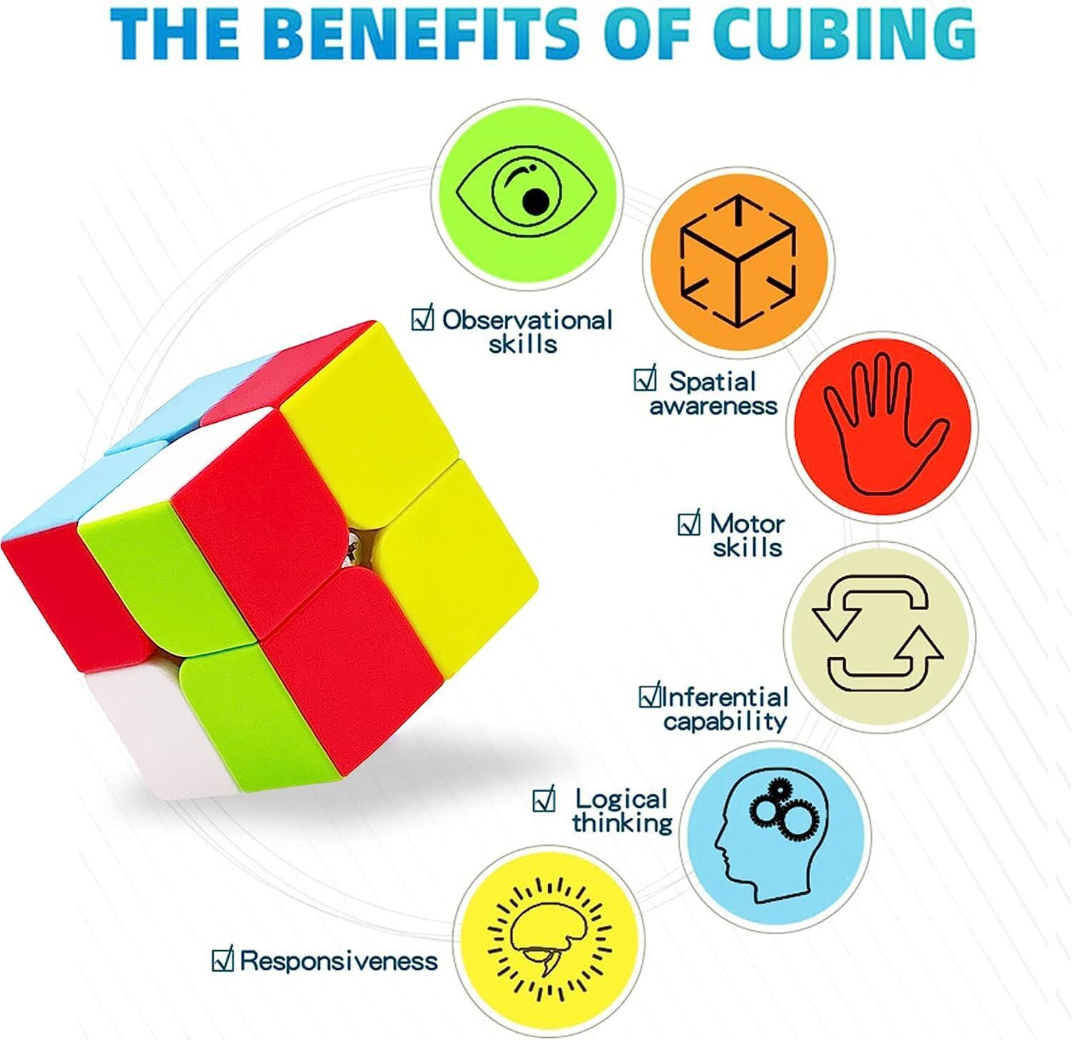 Image of Smart Kids 2x2 4x4 Cube & Pyramid Puzzle Combo | Speed Cube Brain Game