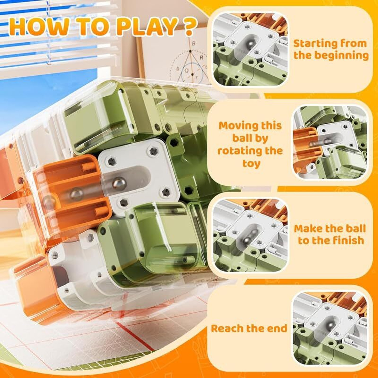 Image of shirly 3D Ball Rolling Maze Cube Puzzle Game for Kids & Adults Brain Teaser