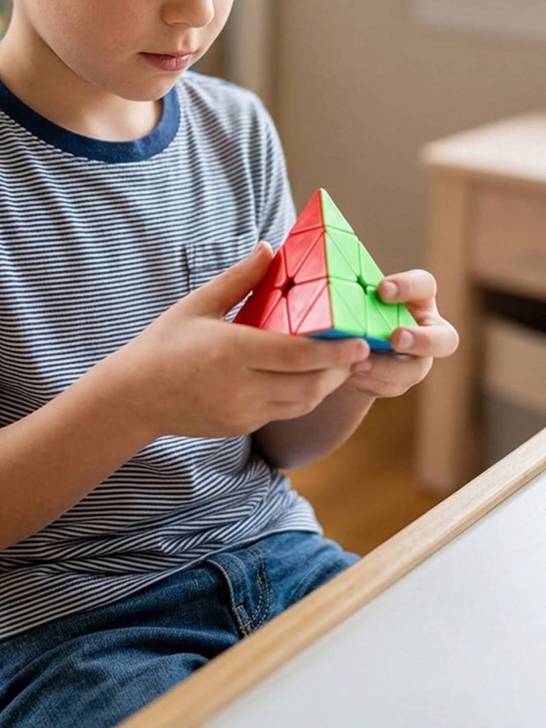 333MART Speed Pyramid Cube - Stickerless Triangle Pyraminx Cube, BIS Approved