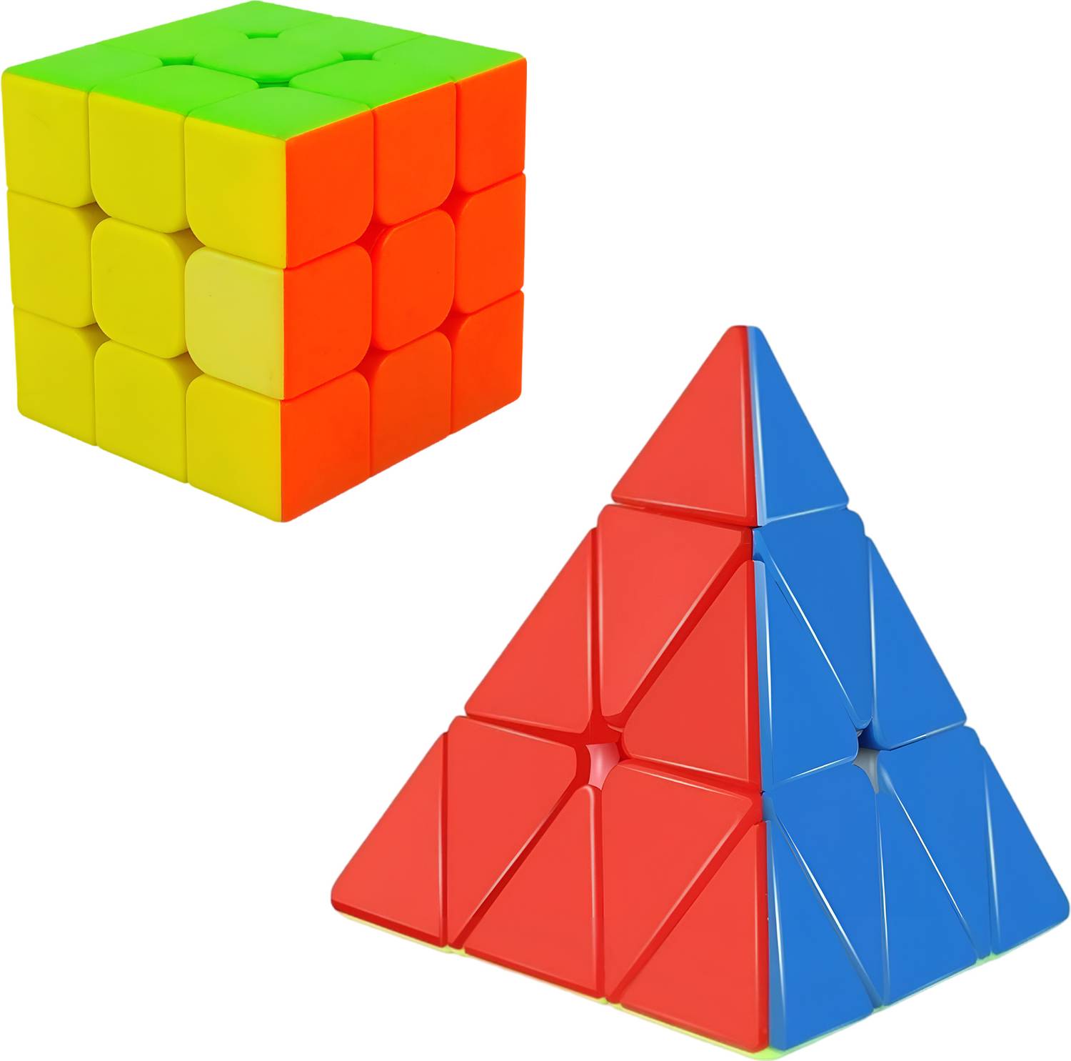 Aapaga High Speed Stickerless Cube Combo Set Of 3x3 & Pyramid | Kids and Adults rubiks