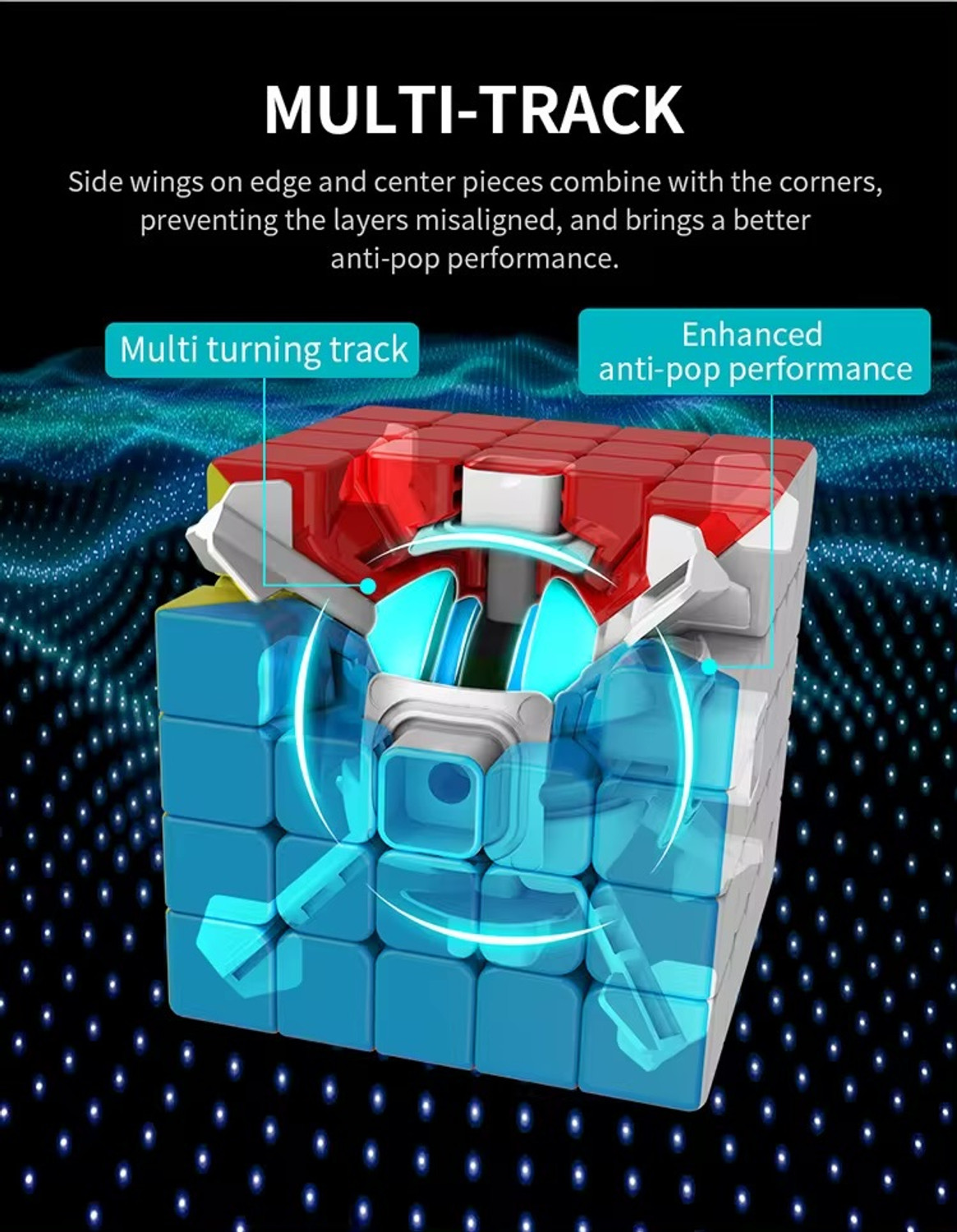 Image of D ETERNAL Cube 5x5 Stickerless Speedcube with Cube Stand and Protecting Pouch Bag