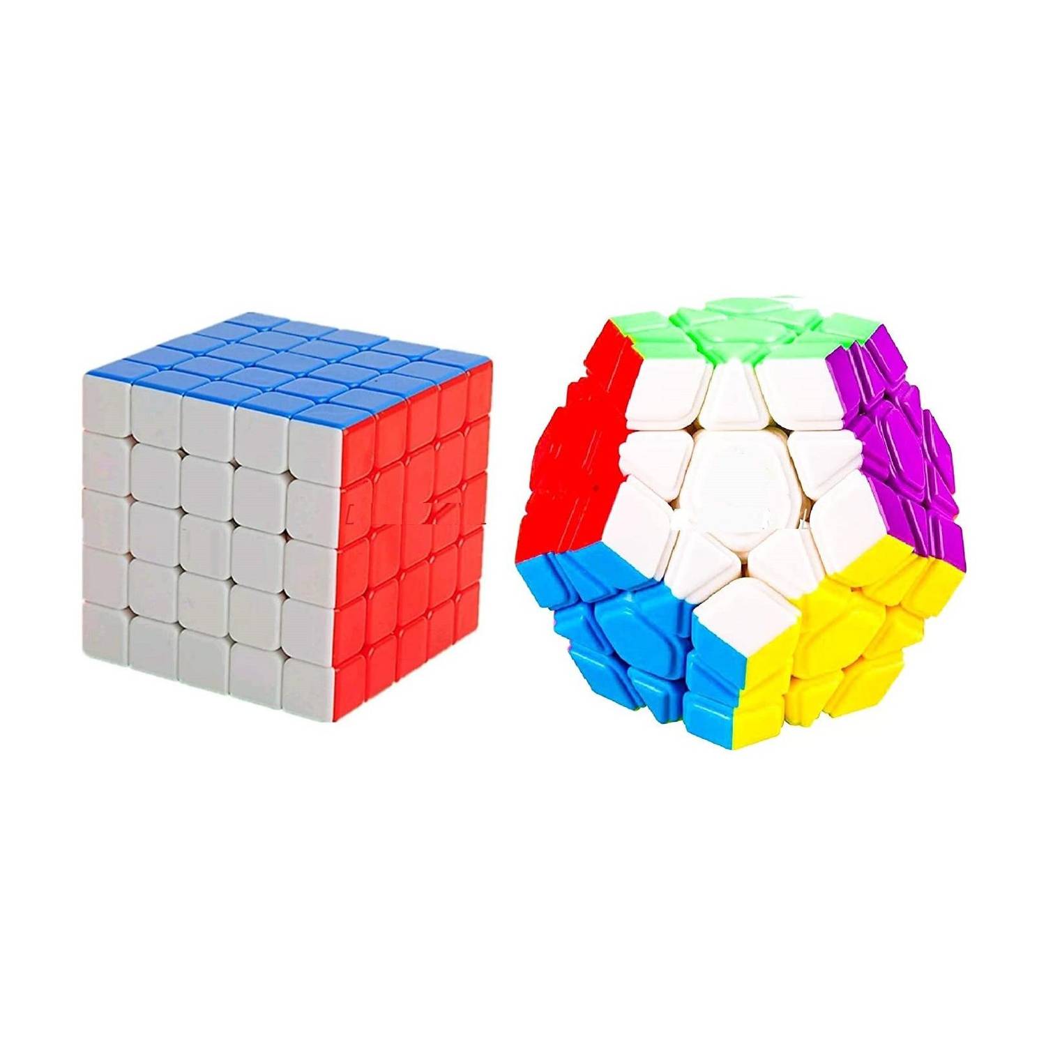 Authfort Speed Cube Combo Set of 5x5 Cube and 3 Layer Megaminx High Seed Stickerless Speed Cube Puzzle Set Toy (Combo(5x5Cube+Megaminx Cube))