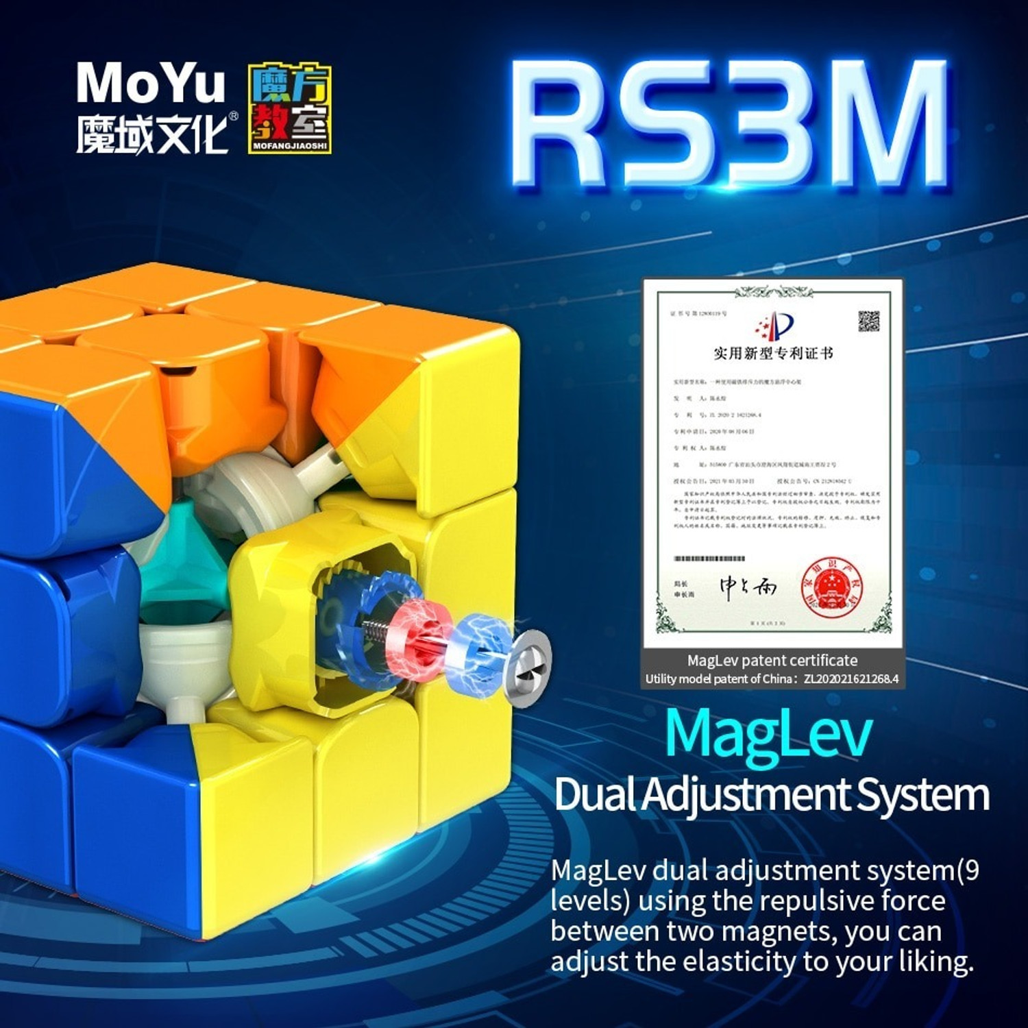 Image of Cuberkart MoYu RS3M 2021 MagLev | 3x3 Magnetic Stickerless Speed Cube