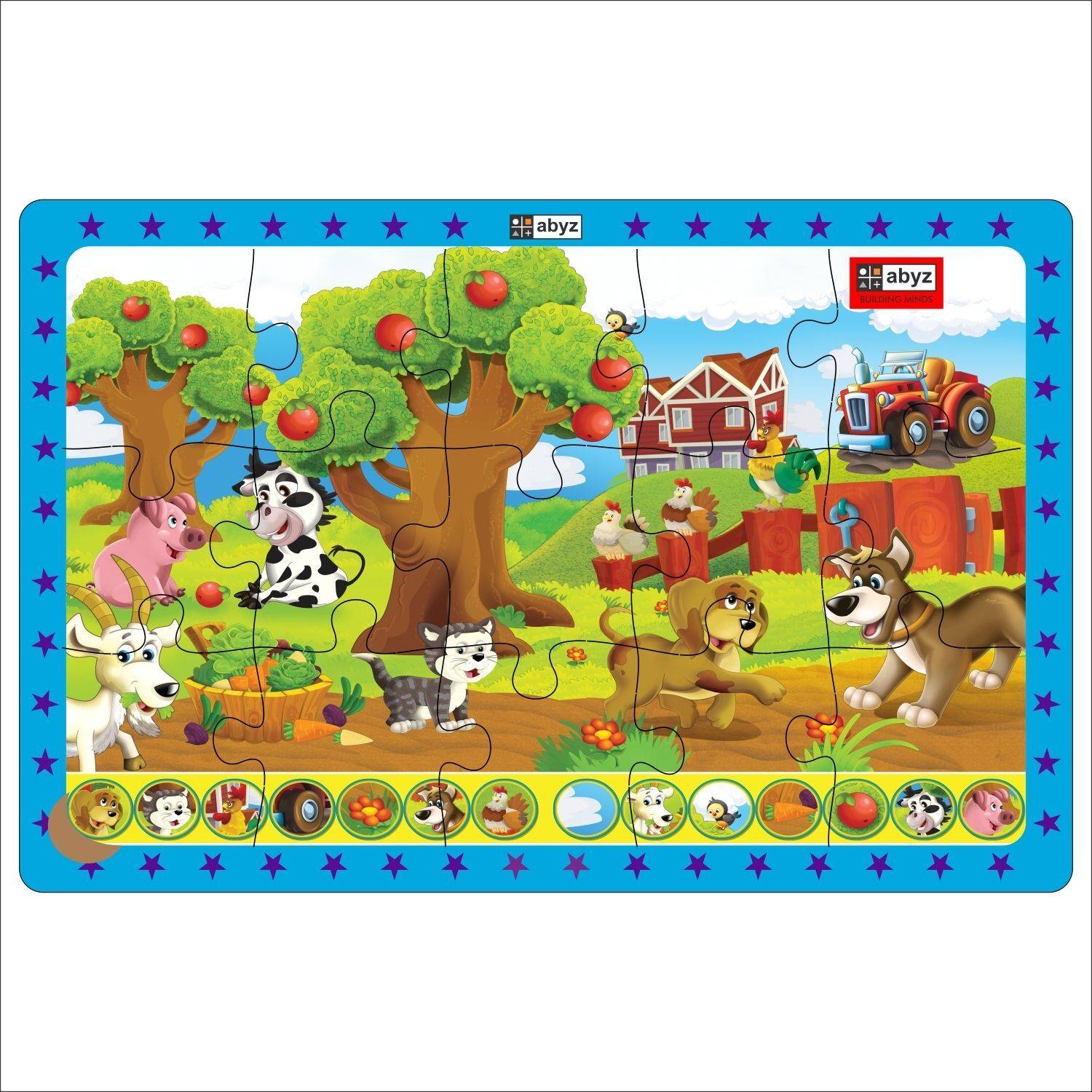 ABYZ Farm Animals with 15 Pieces - Suitable for Ages 3 and Up!