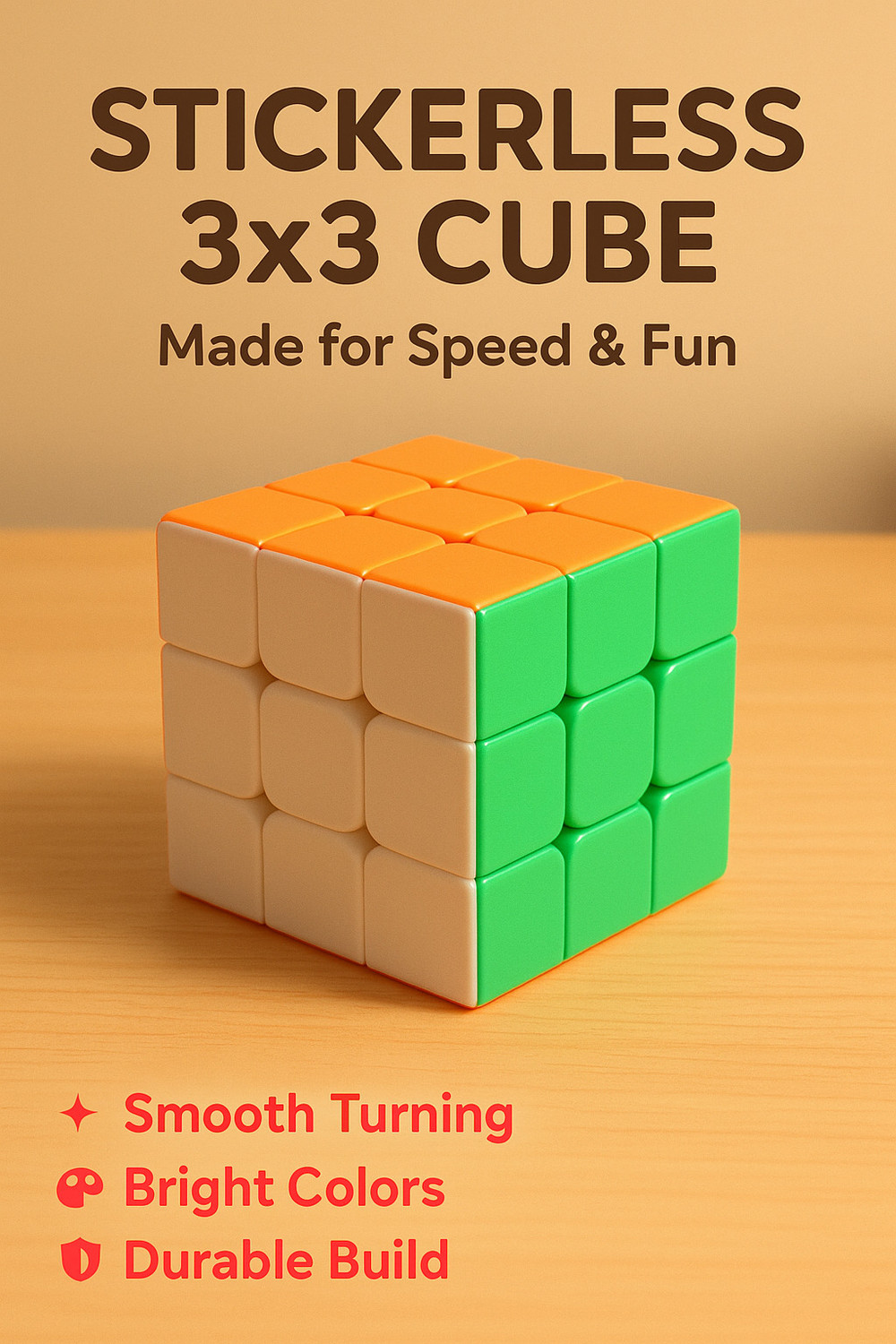 Image of Vedant Toys 3x3 Rubik's Cube - Professional Speed Cube for Beginners & Advanced Solvers (1 Pieces)