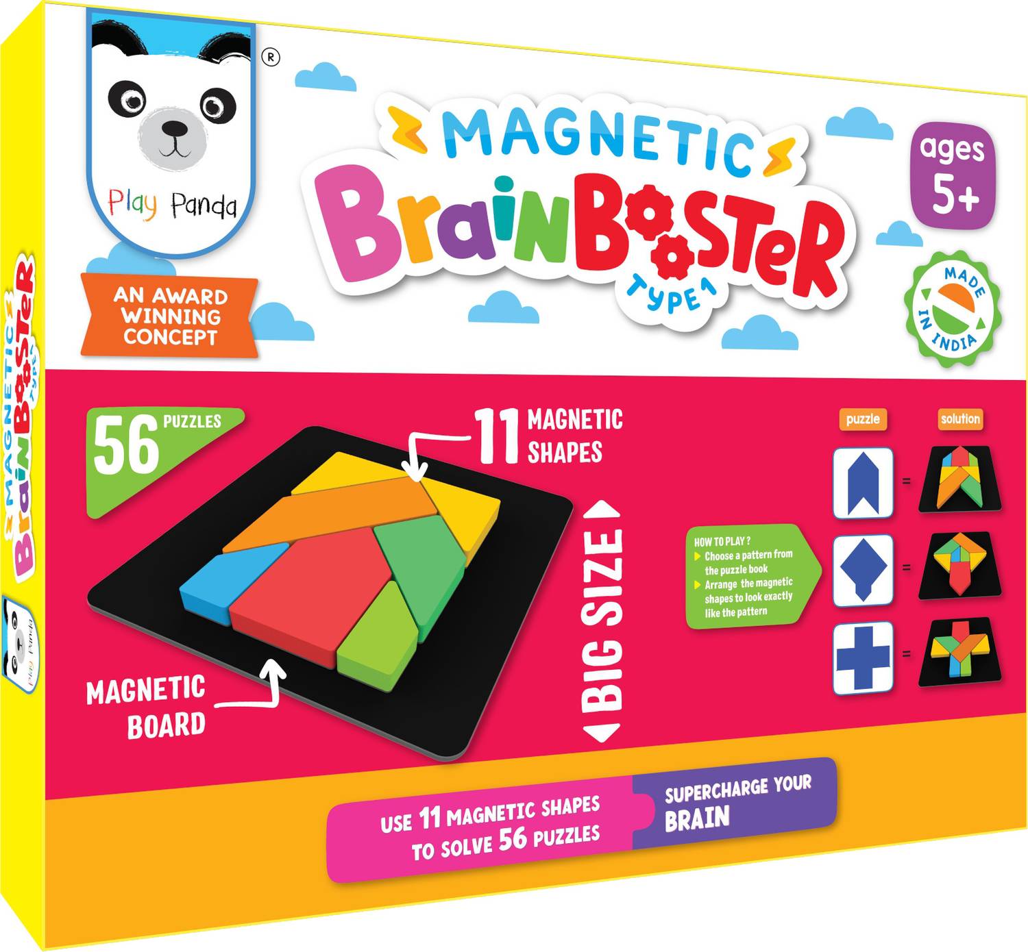 PLAY PANDA Brain Booster Type 1 (big) - 56 puzzles designed to bo