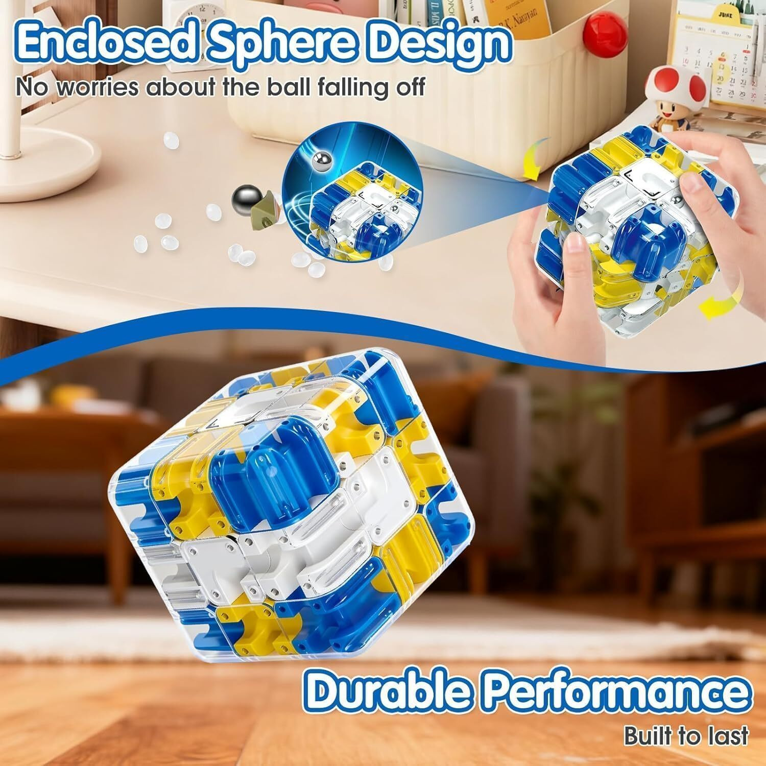 Image of VHR ENTERPRISE 3D Maze Ball Puzzle Cube 6 cm 3D Labyrinth Brain Teaser Game