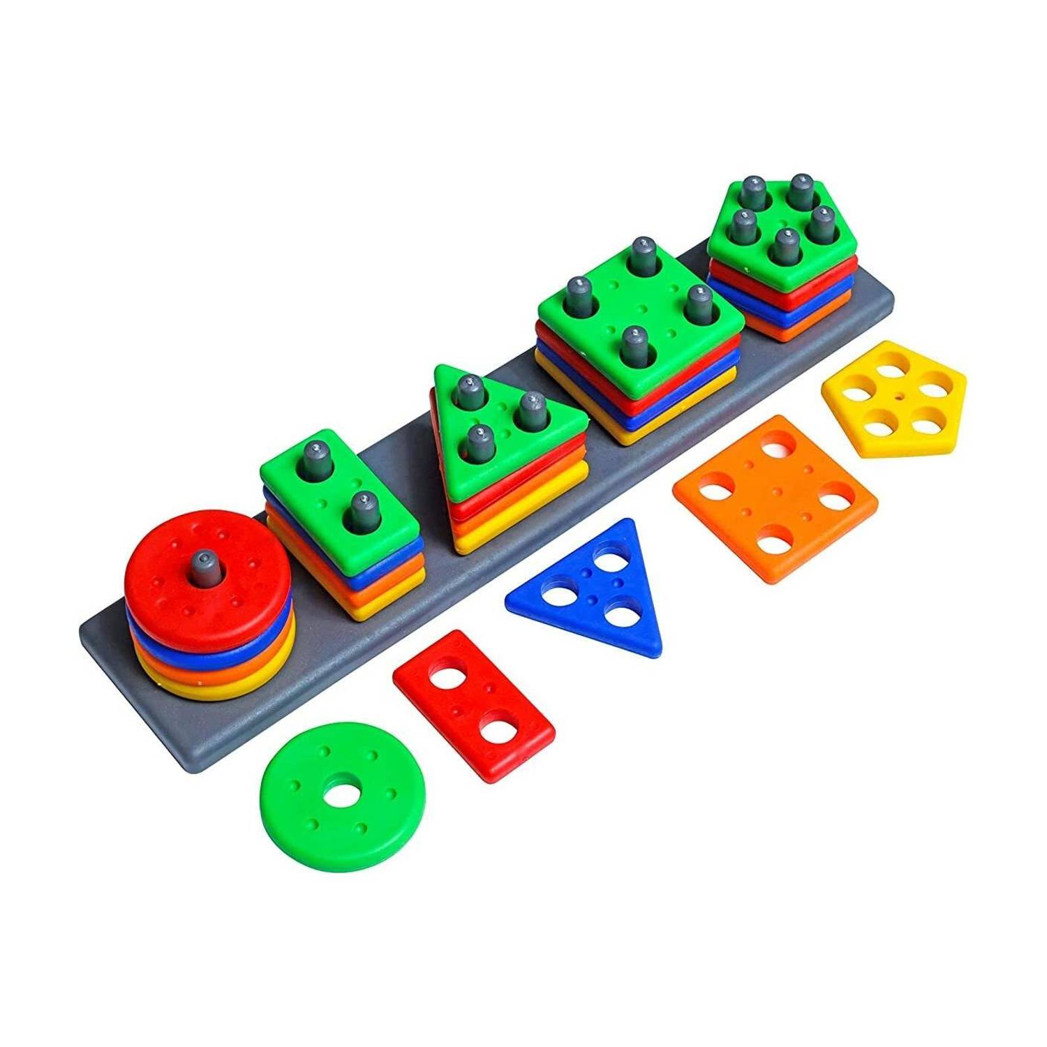 BHVMEY Creative Buildings Geometric Shape Blocks Games for Age 3+ Boys