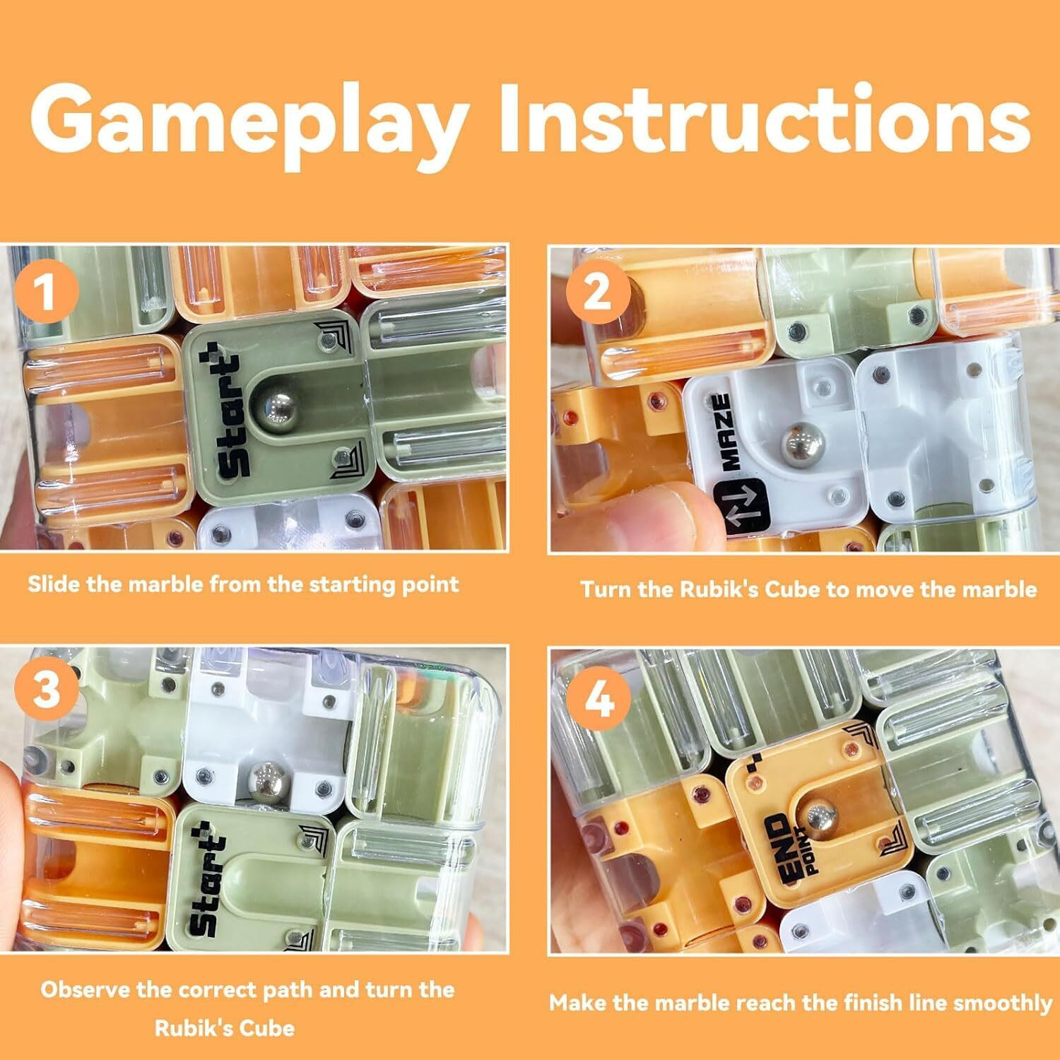 Image of VHD 3D Maze Cube Ball Puzzle Game for Kids & Adults - Labyrinth Brain Teaser Toy