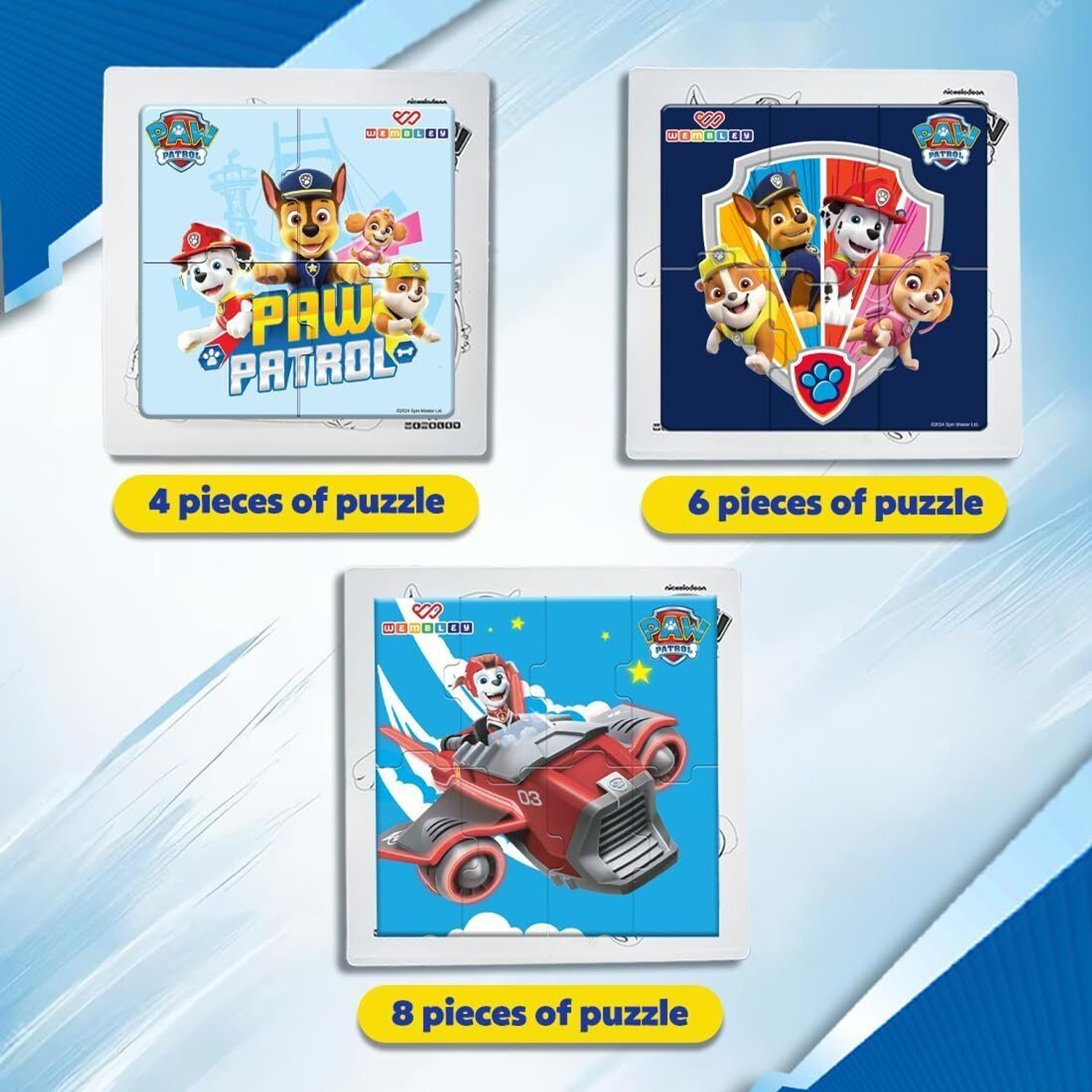 Image of Wembley Paw Patrol Jigsaw Magnetic Puzzle for Kids 3+ Years - 3 in 1 Educational Fun