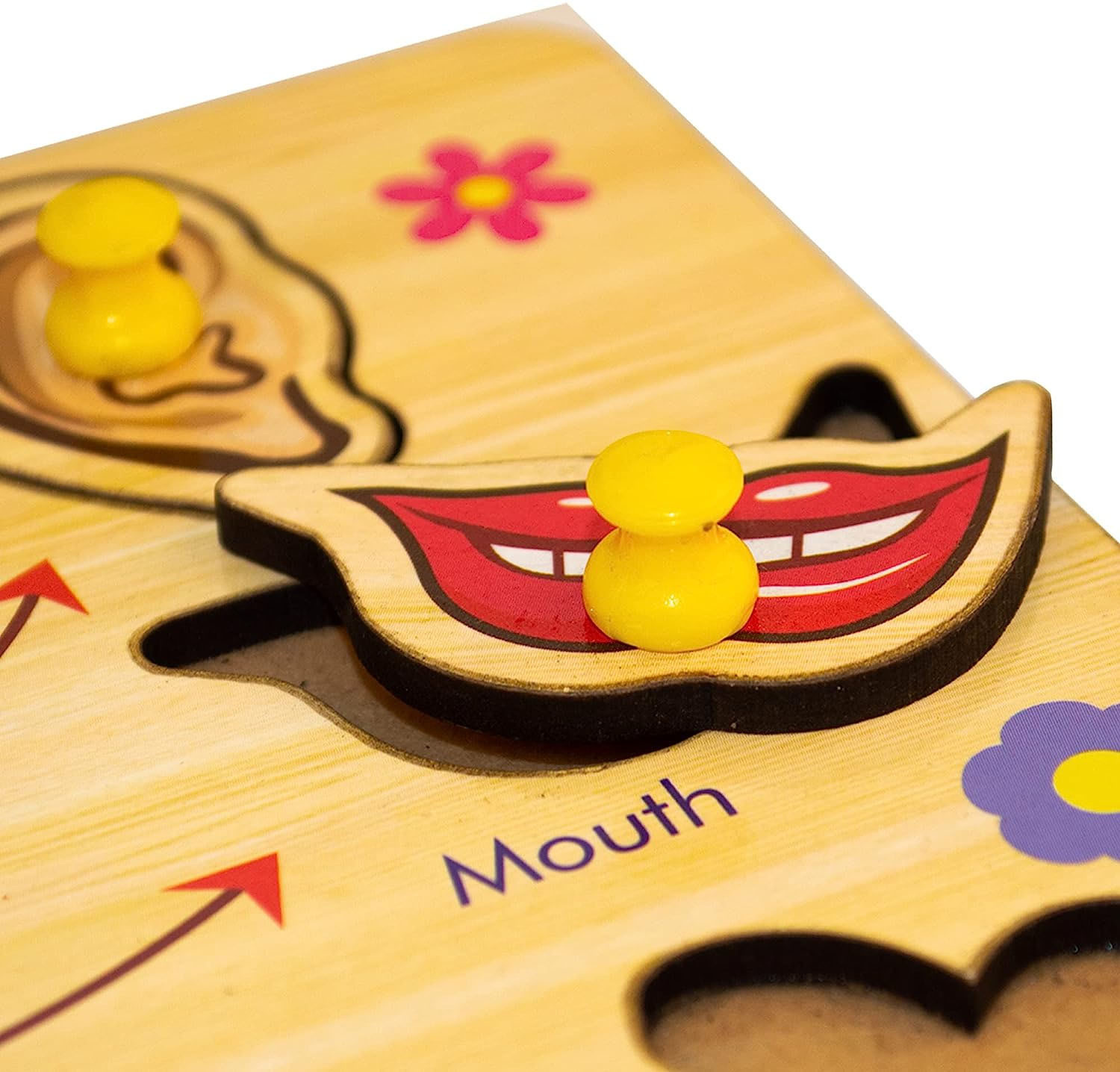 Image of SHALAFI Montessori Creative Body Part Puzzle Games Kids Wooden Toys Baby Learning Toys