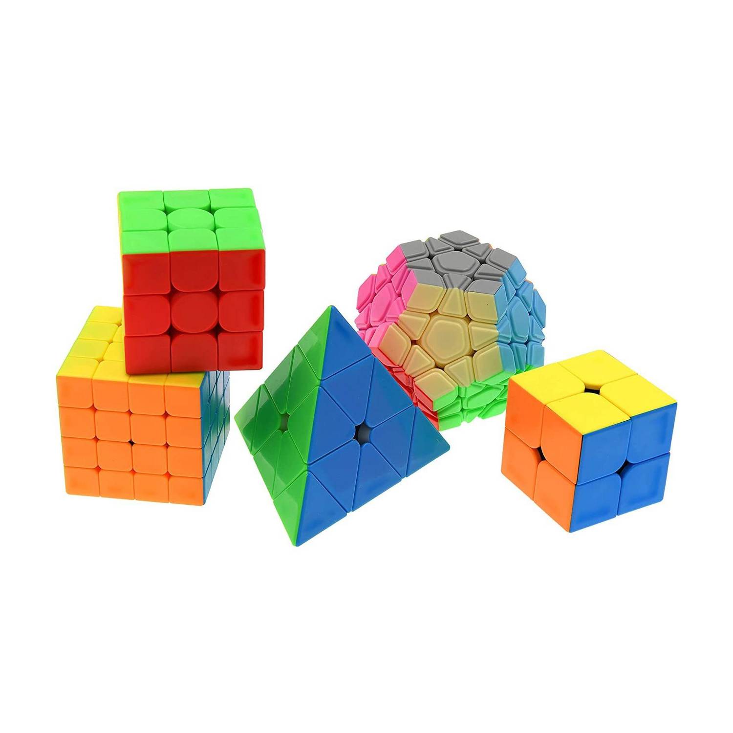 Authfort 2x2,3x3,4x4, Pyramid & Megaminx Kids speed cube set