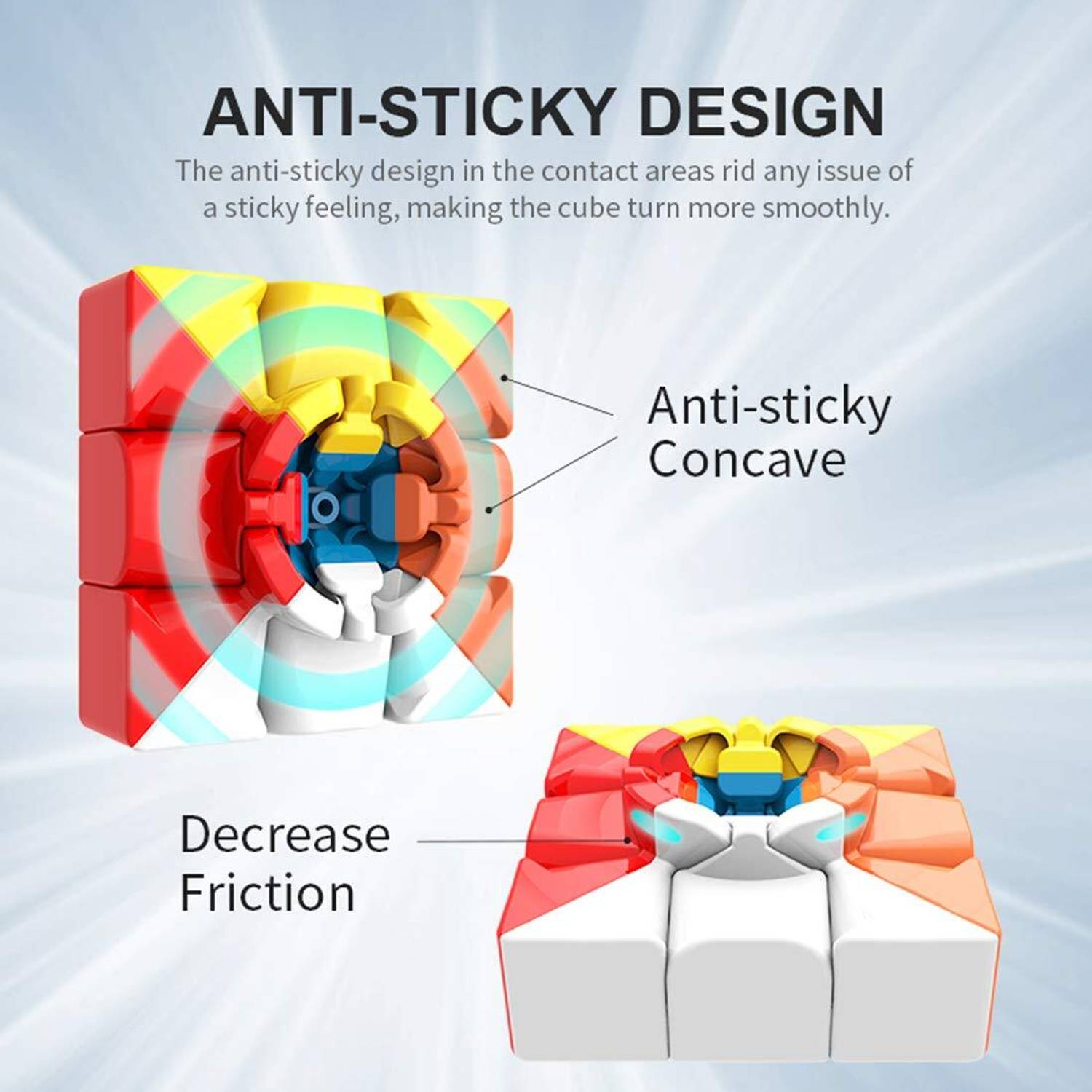 D इटर्नल Cube 3x3 High Speed Stickerless Magic Puzzle - Image 4