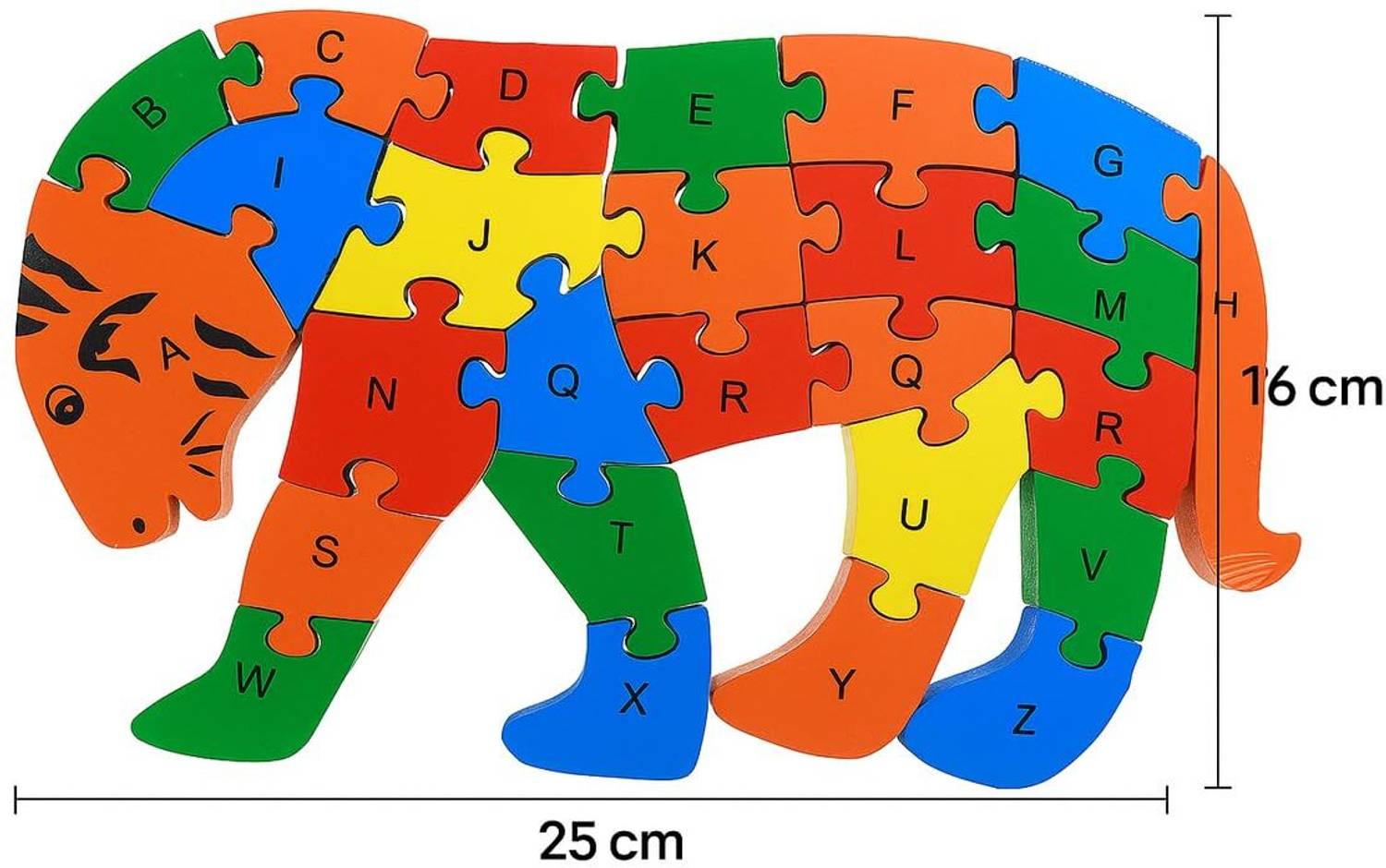 Root Kraft Wooden Tiger Puzzle for Kids, Learning Toy - Wooden