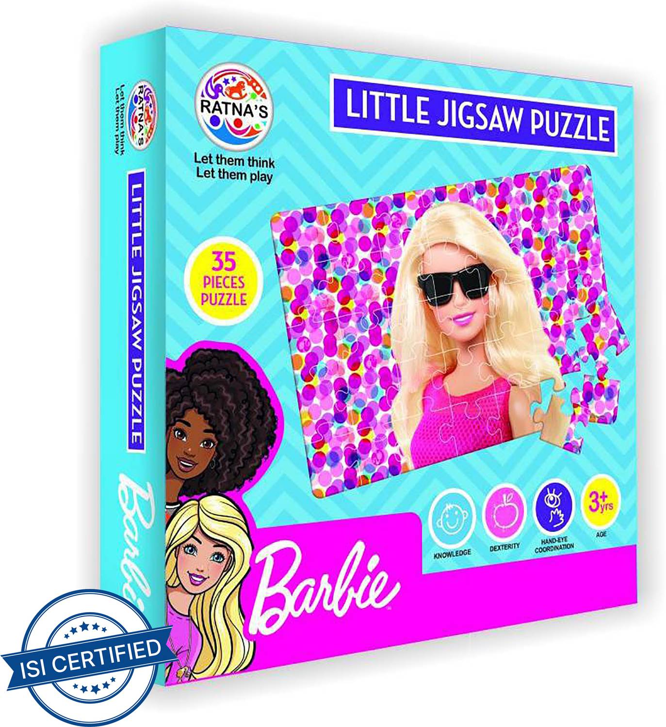 BARBIE LITTLE JIGSAW PUZZLE 35 PIECES FOR GIRLS. DEVELOPS HAND EYE COORDINATION